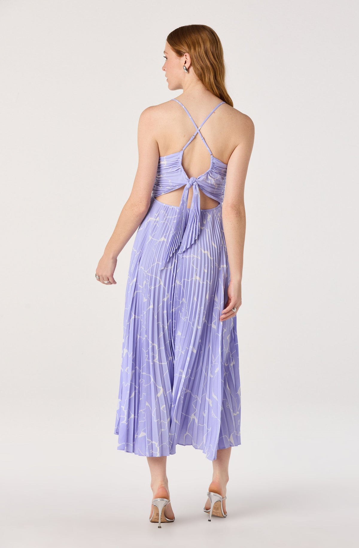 Blythe Floral Plisse Midi Dress- Merge Resort