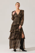 Anora Leopard Tiered Maxi Dress