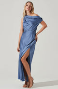 Monroe Satin Off Shoulder Maxi Dress