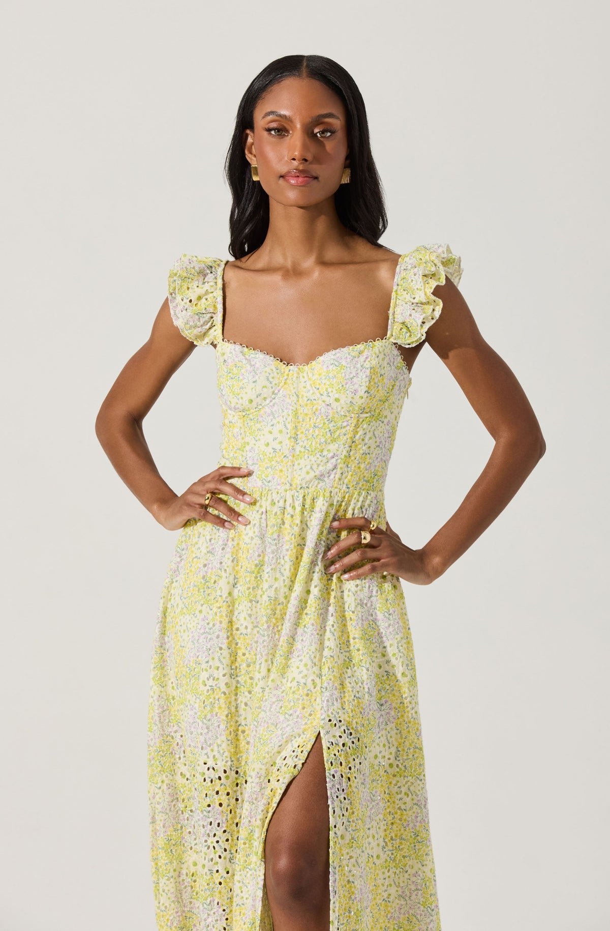 Wedelia Eyelet Bustier Midi Dress
