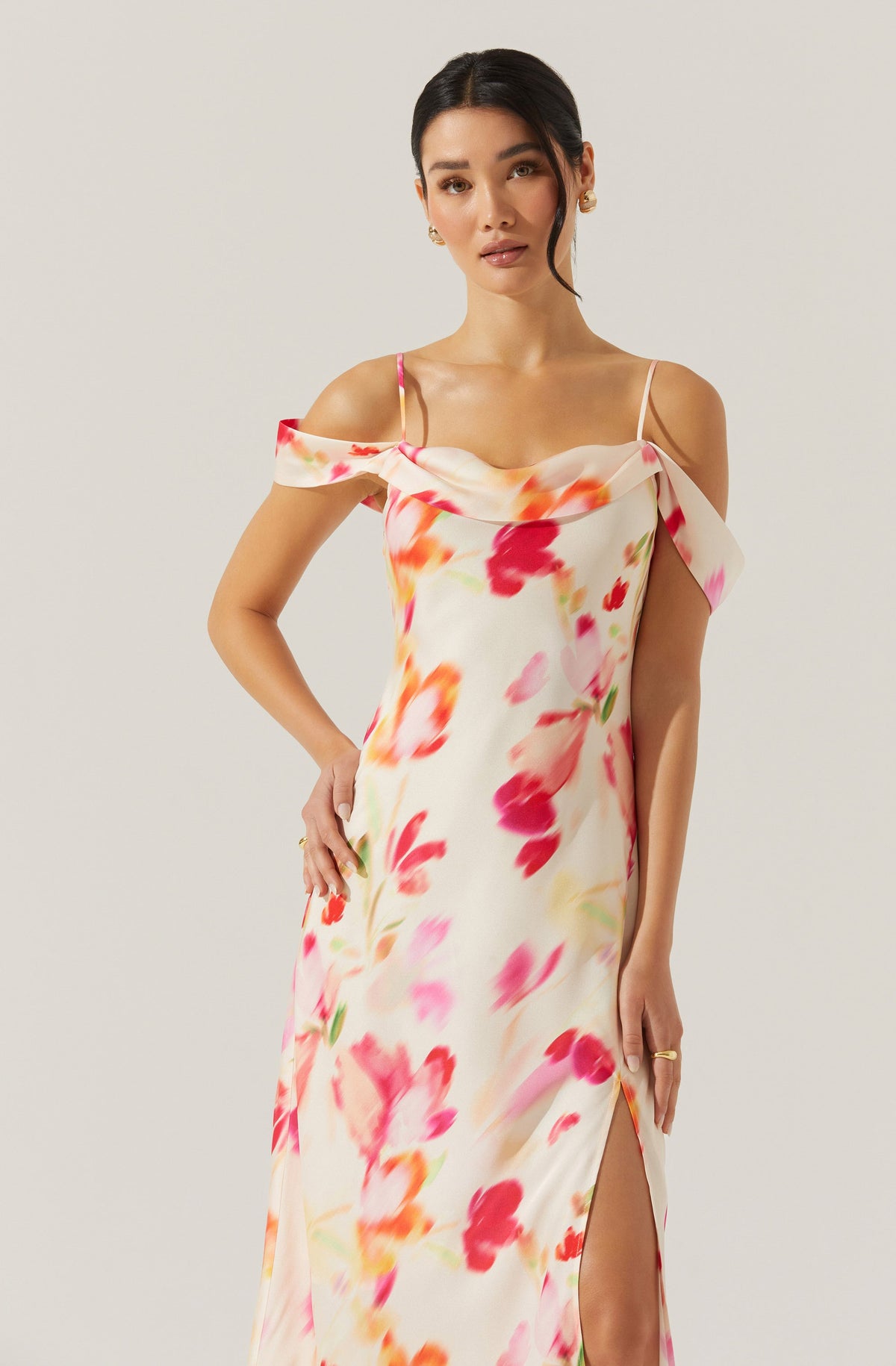 Kitura Cold Shoulder Maxi Dress