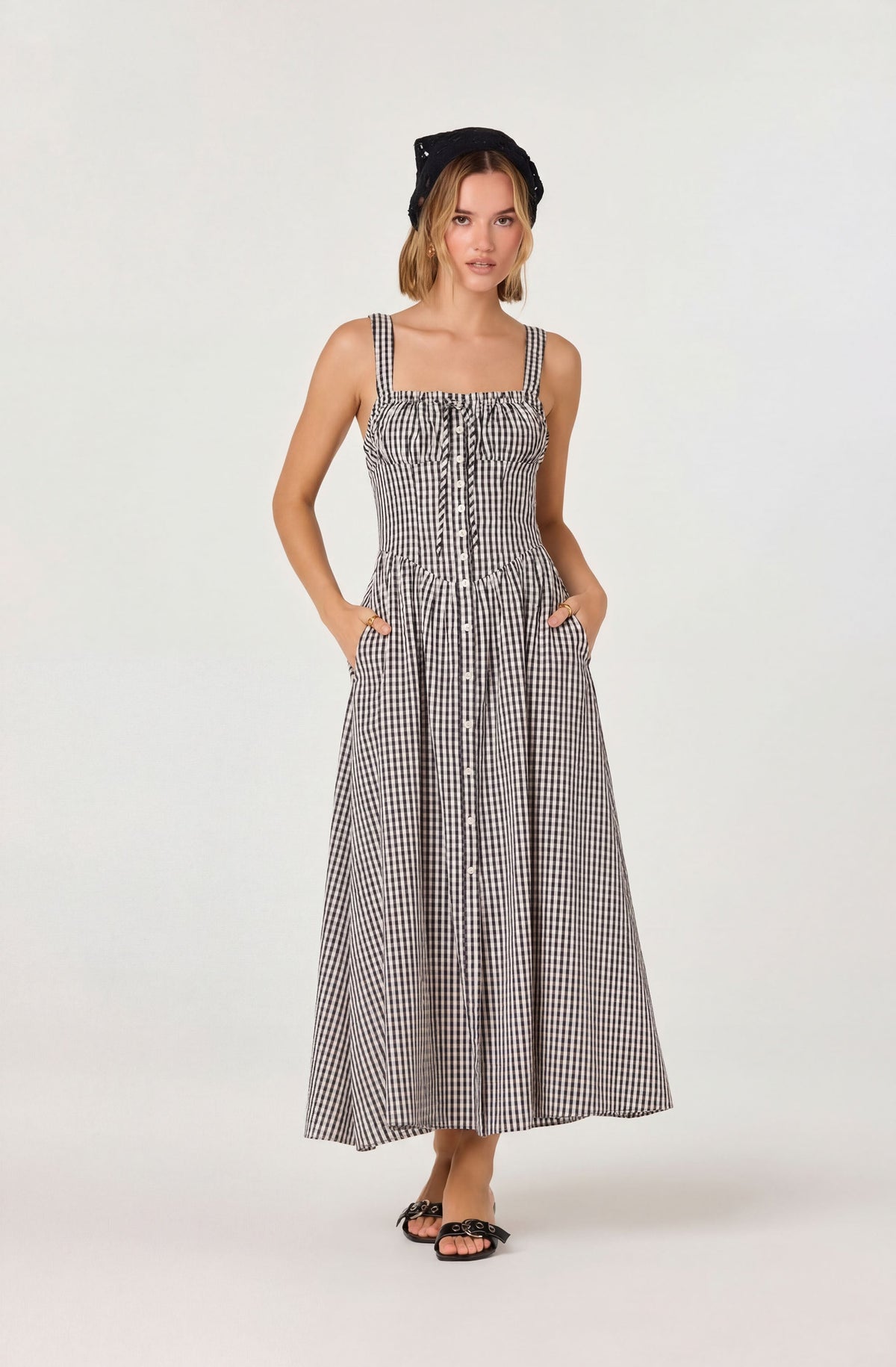 Temperance Gingham Check Maxi Dress