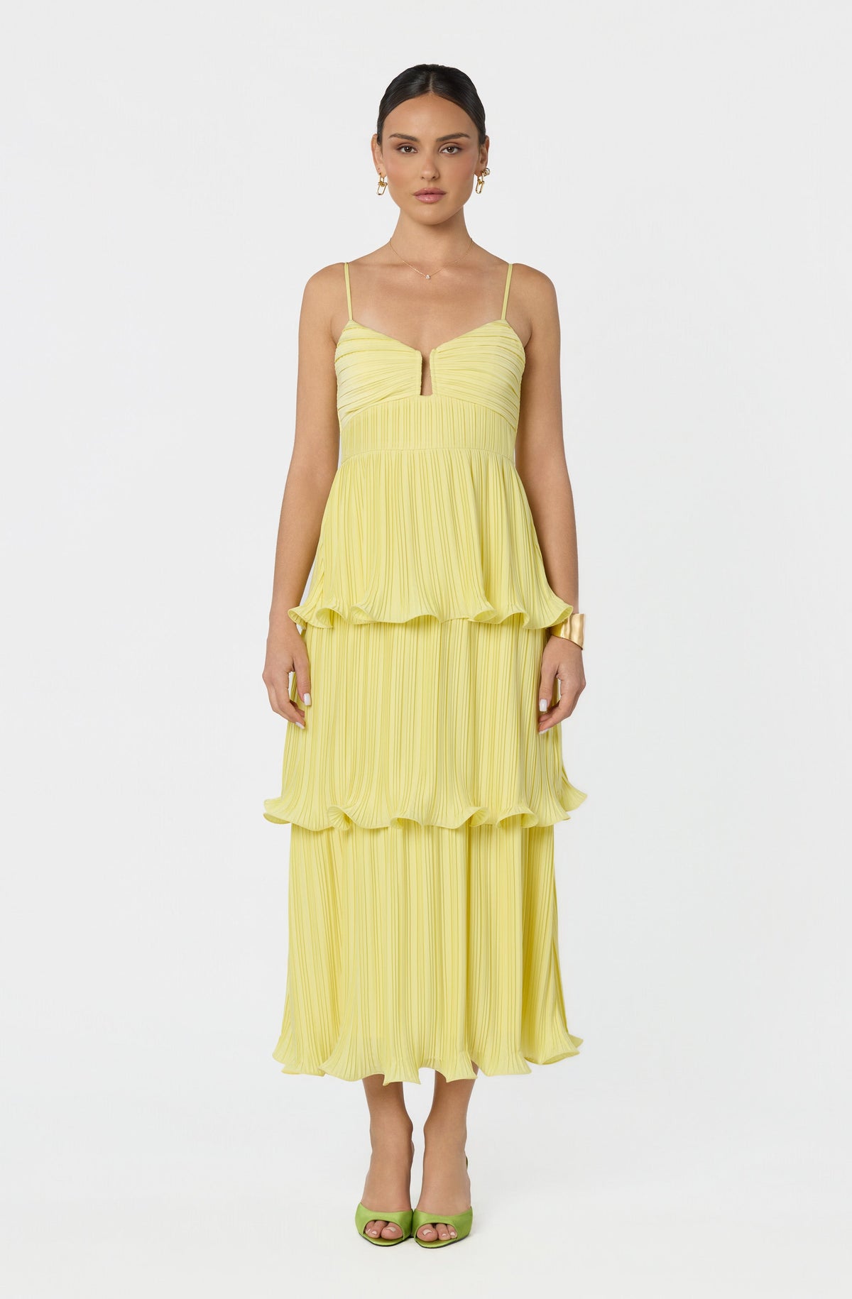 Lupin Pleated Tiered Maxi Dress