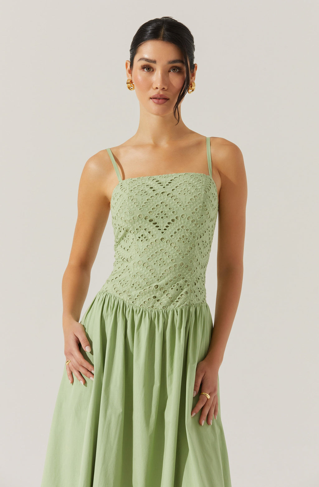 Nathalia Eyelet Midi Dress