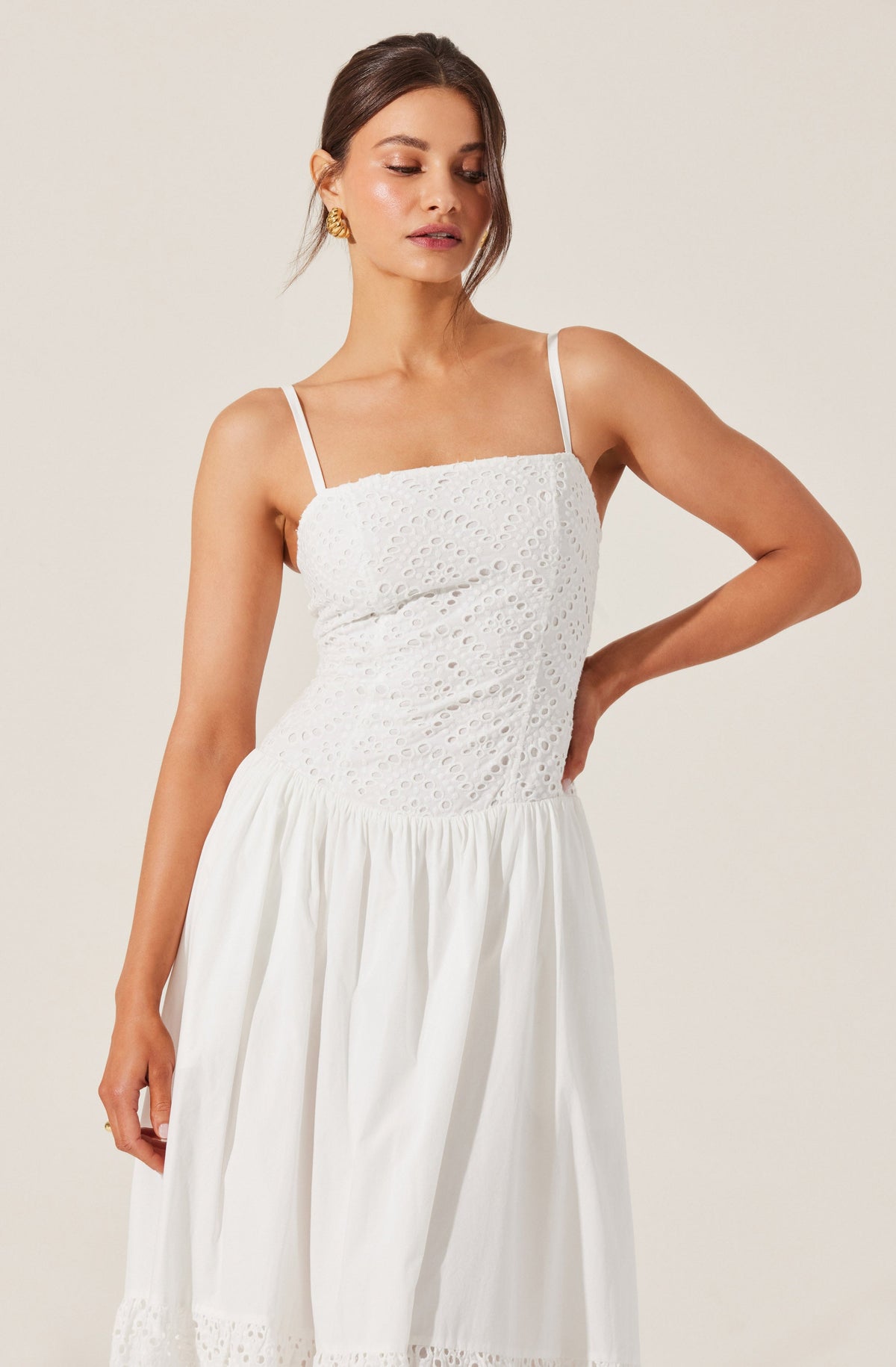 Nathalia Eyelet Midi Dress