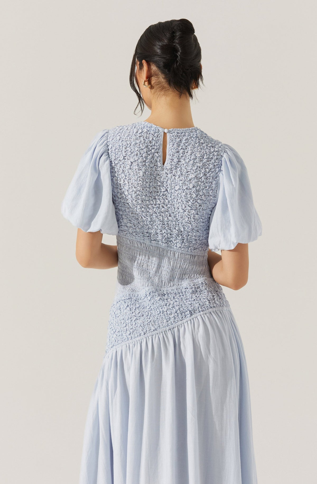 Theoni Smocked Asymmetric Dress