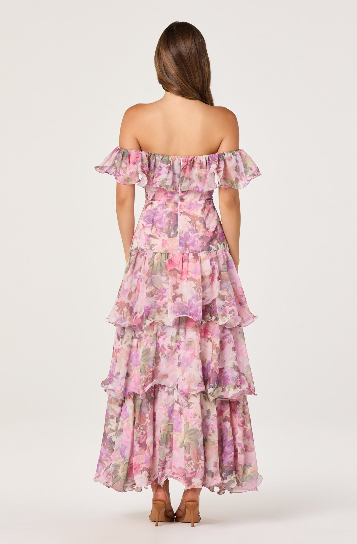 Wilder Off-the-Shoulder Chiffon Maxi Dress