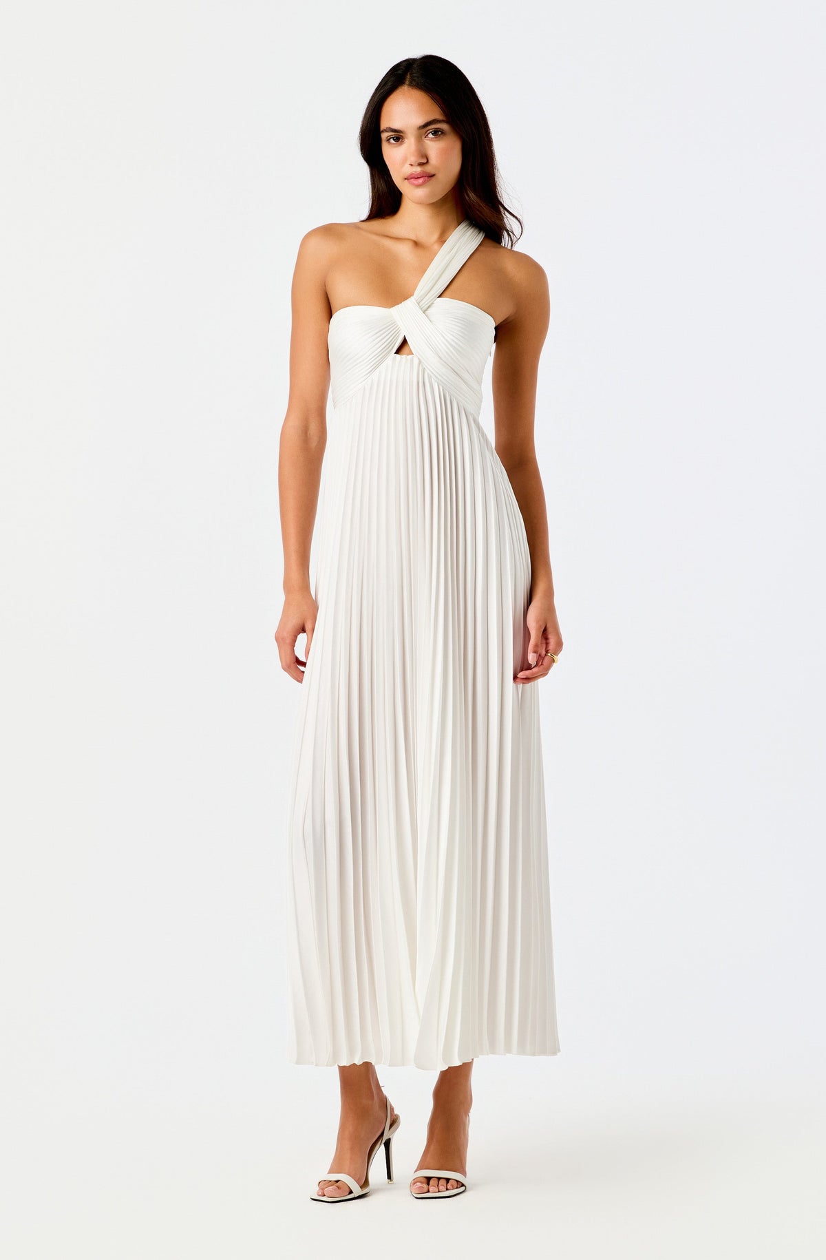 Rasya One-Shoulder Pleated Maxi Dress