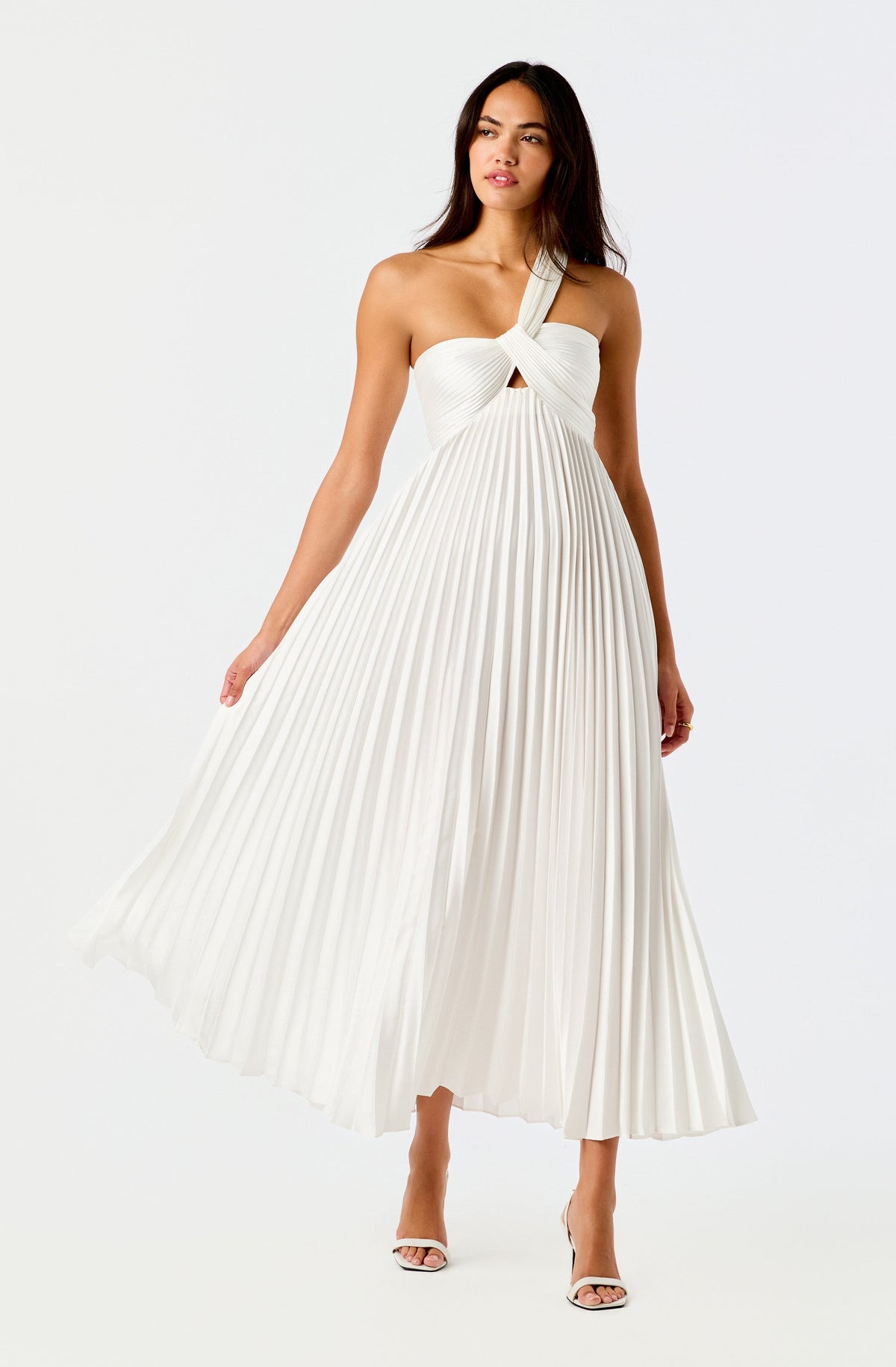 Rasya One-Shoulder Pleated Maxi Dress