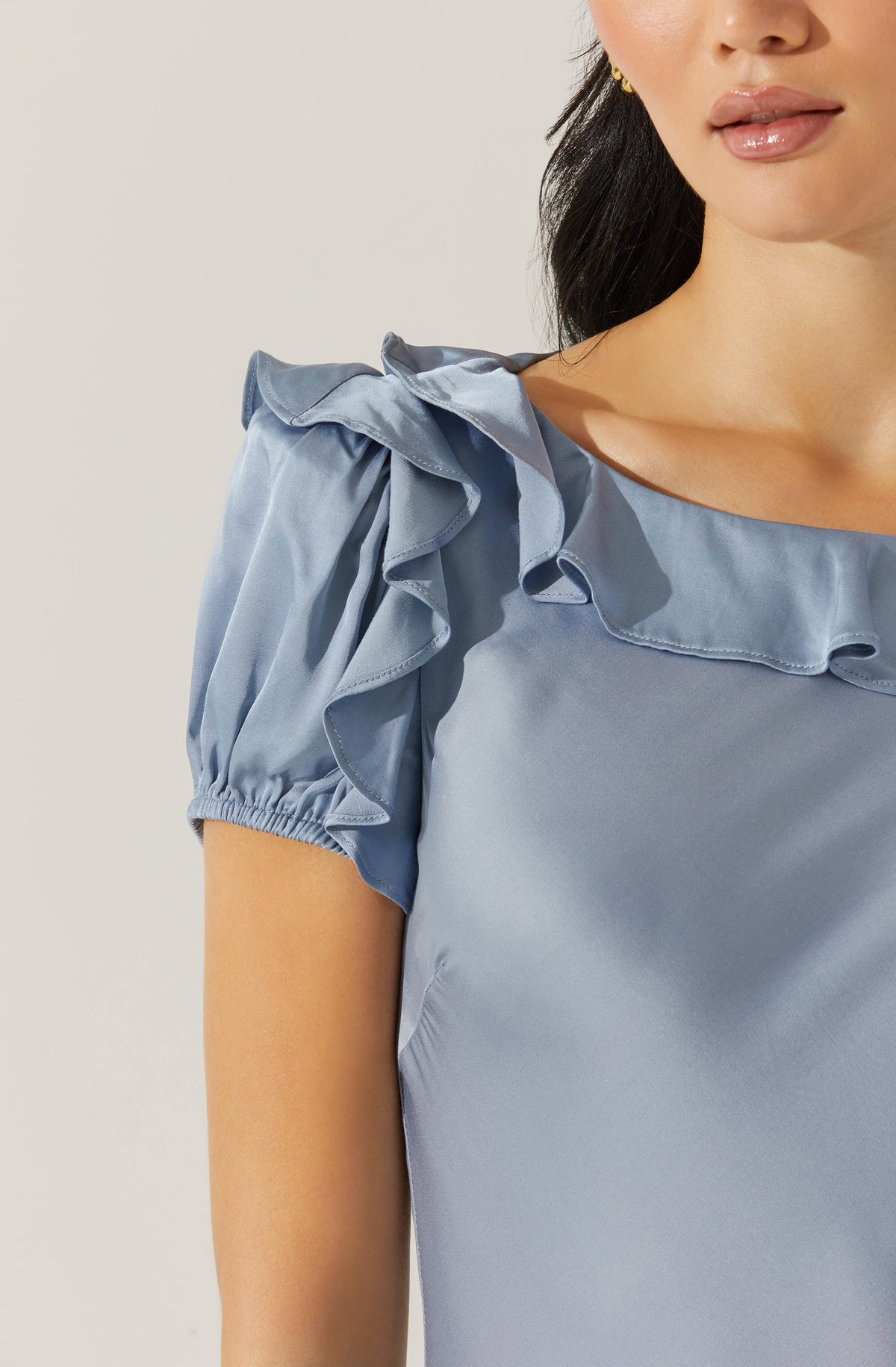 Auden Satin Ruffle Midi dress