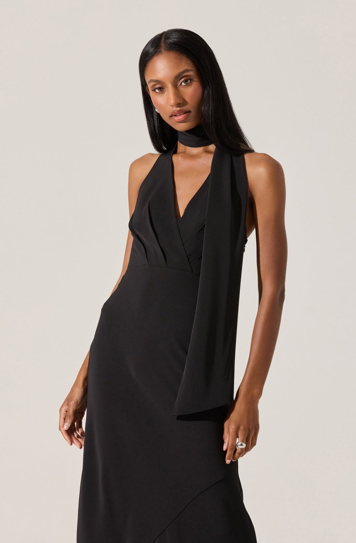 Hilaire Halter Midi Dress