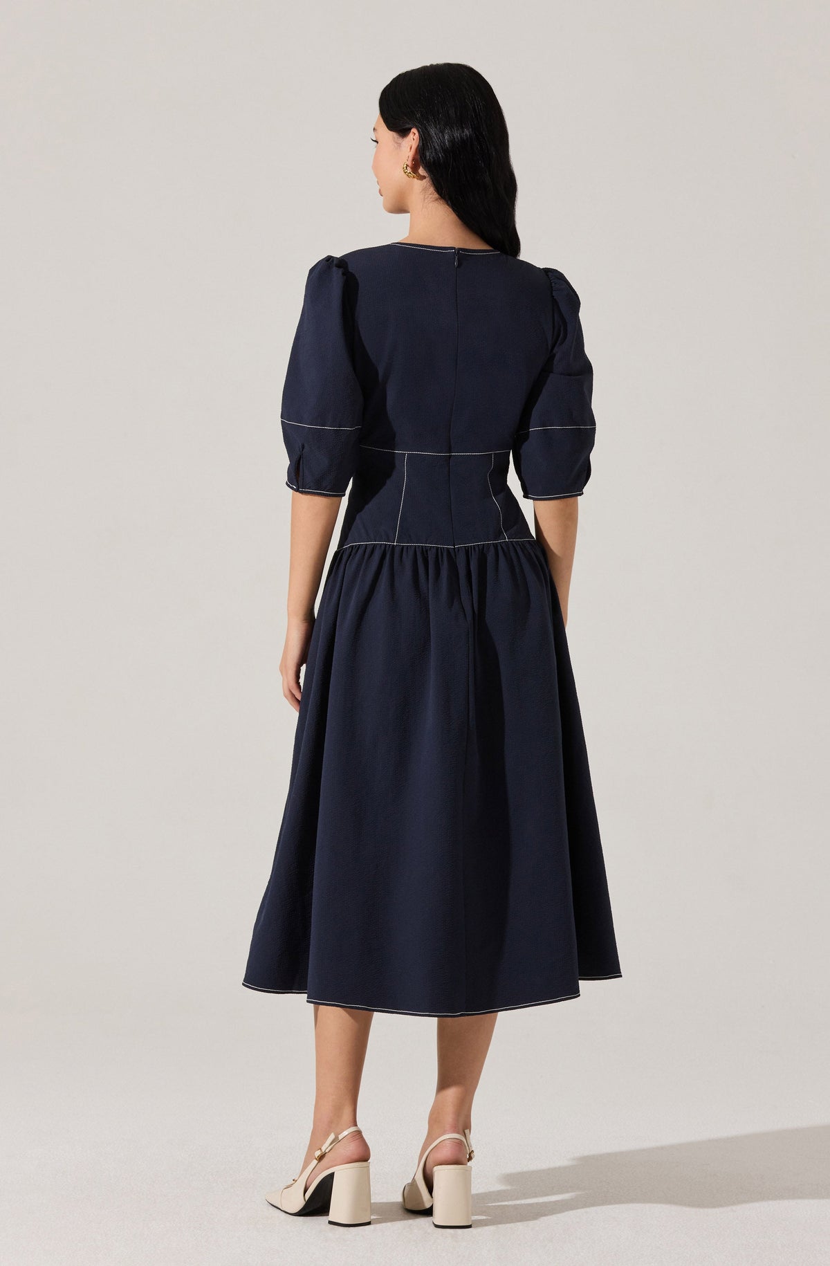 Samarra Contrast Stitch Midi Dress