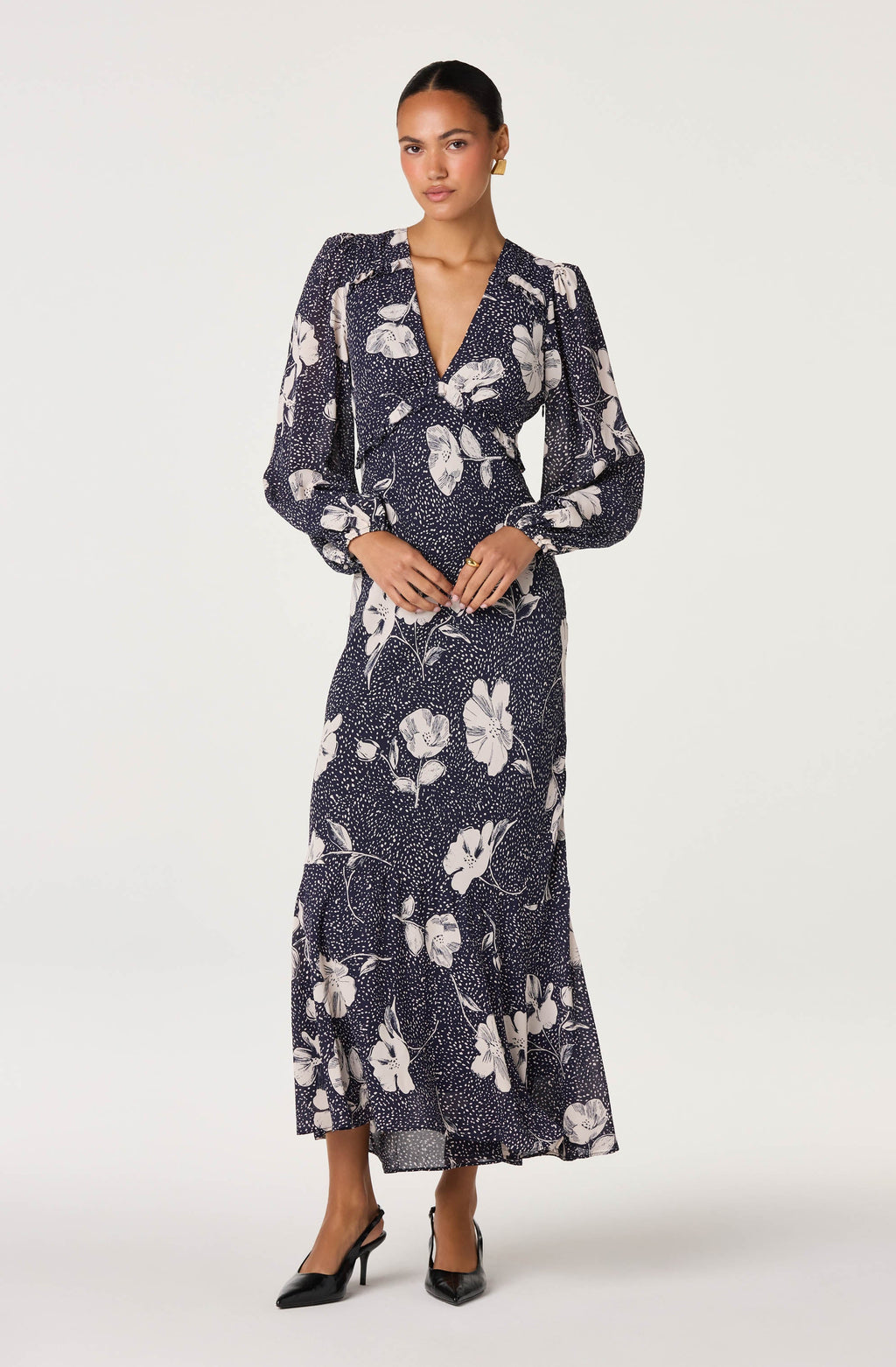 Calantha Floral V-Neck Maxi Dress
