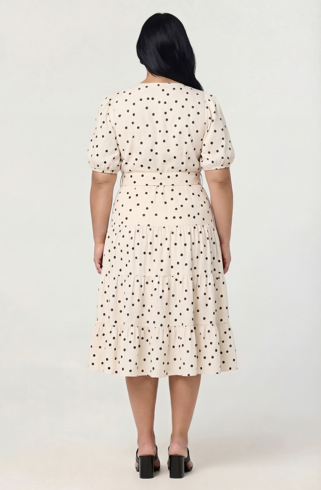 Minnie Polka Dot Tiered Midi Dress