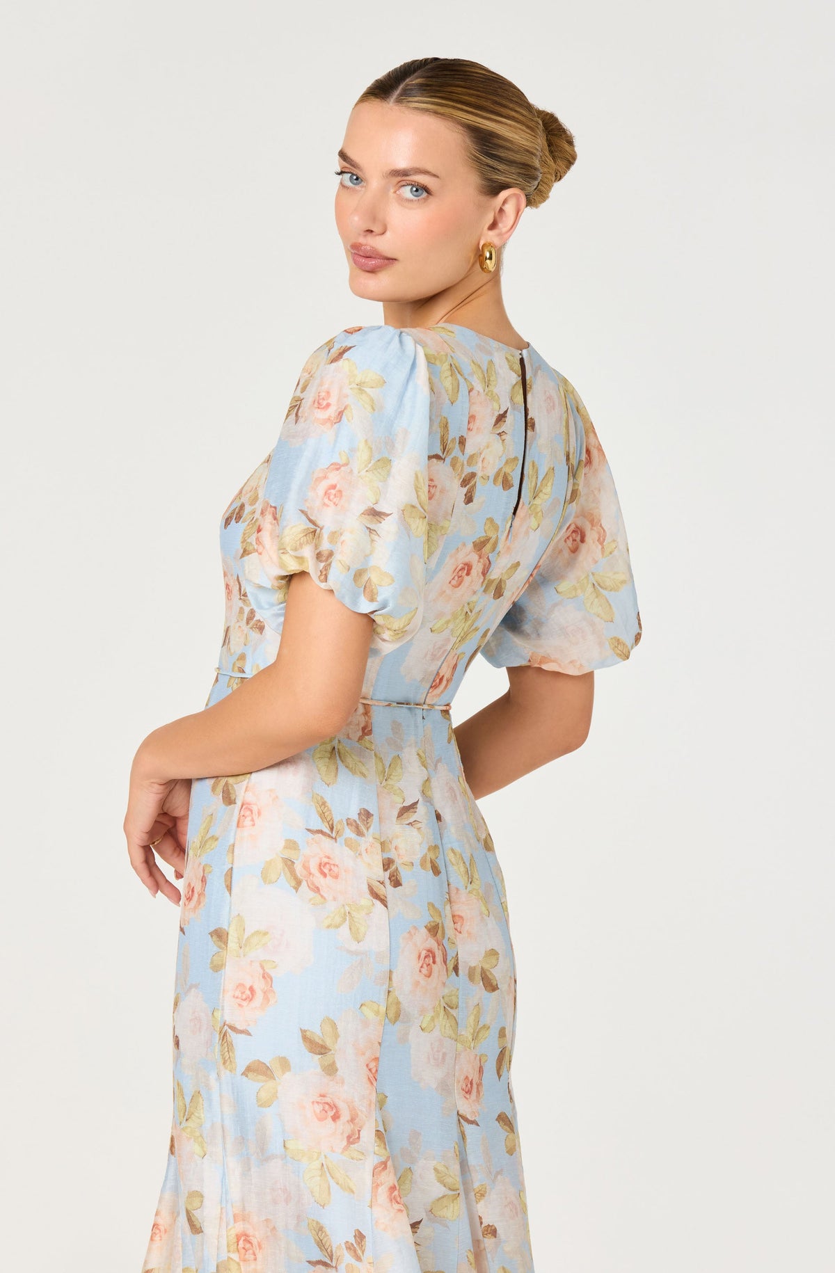 Lavena Floral Balloon Sleeve Midi Dress