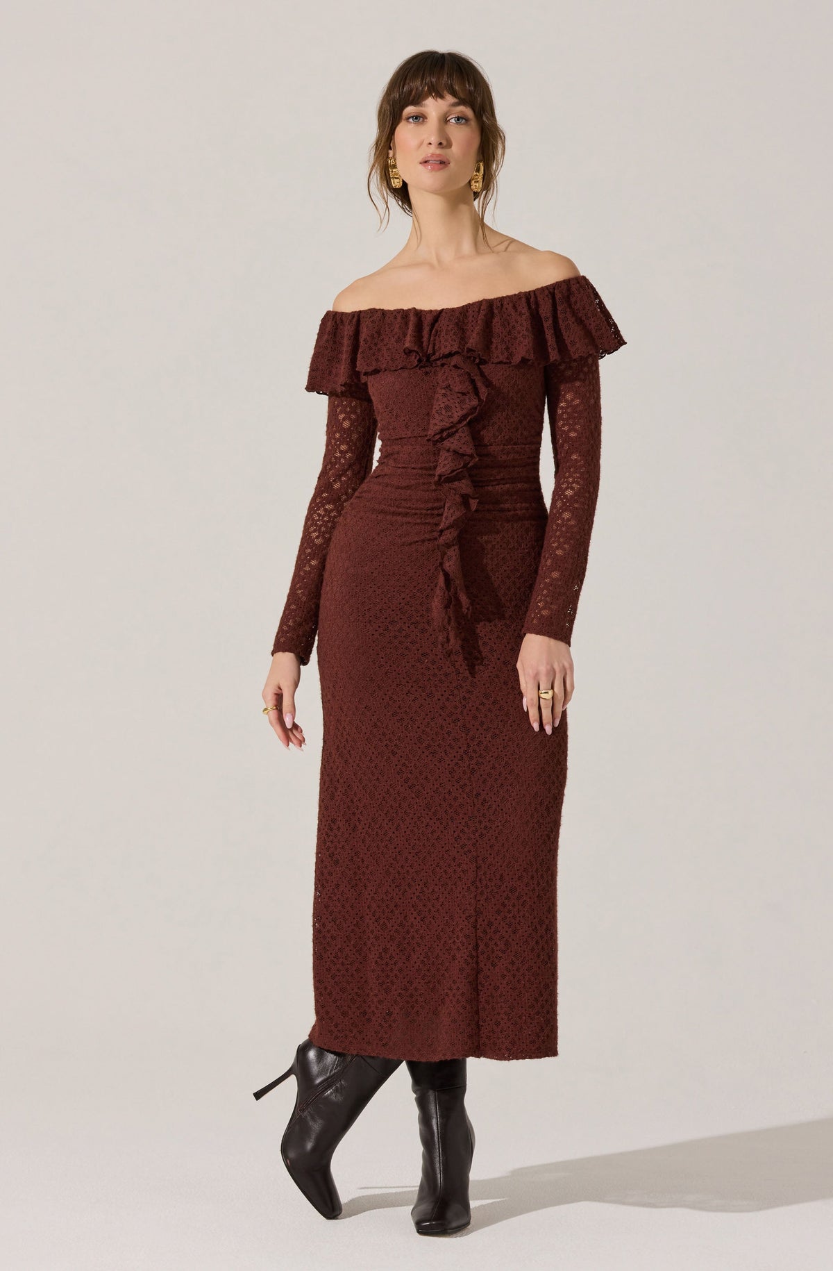 Dorian Ruffle Off Shoulder Dress