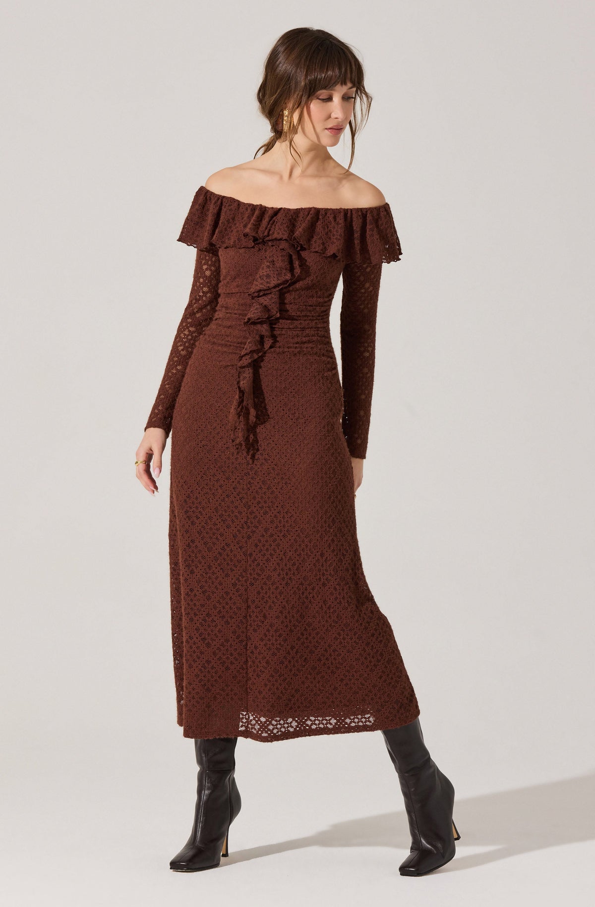 Dorian Ruffle Off Shoulder Dress