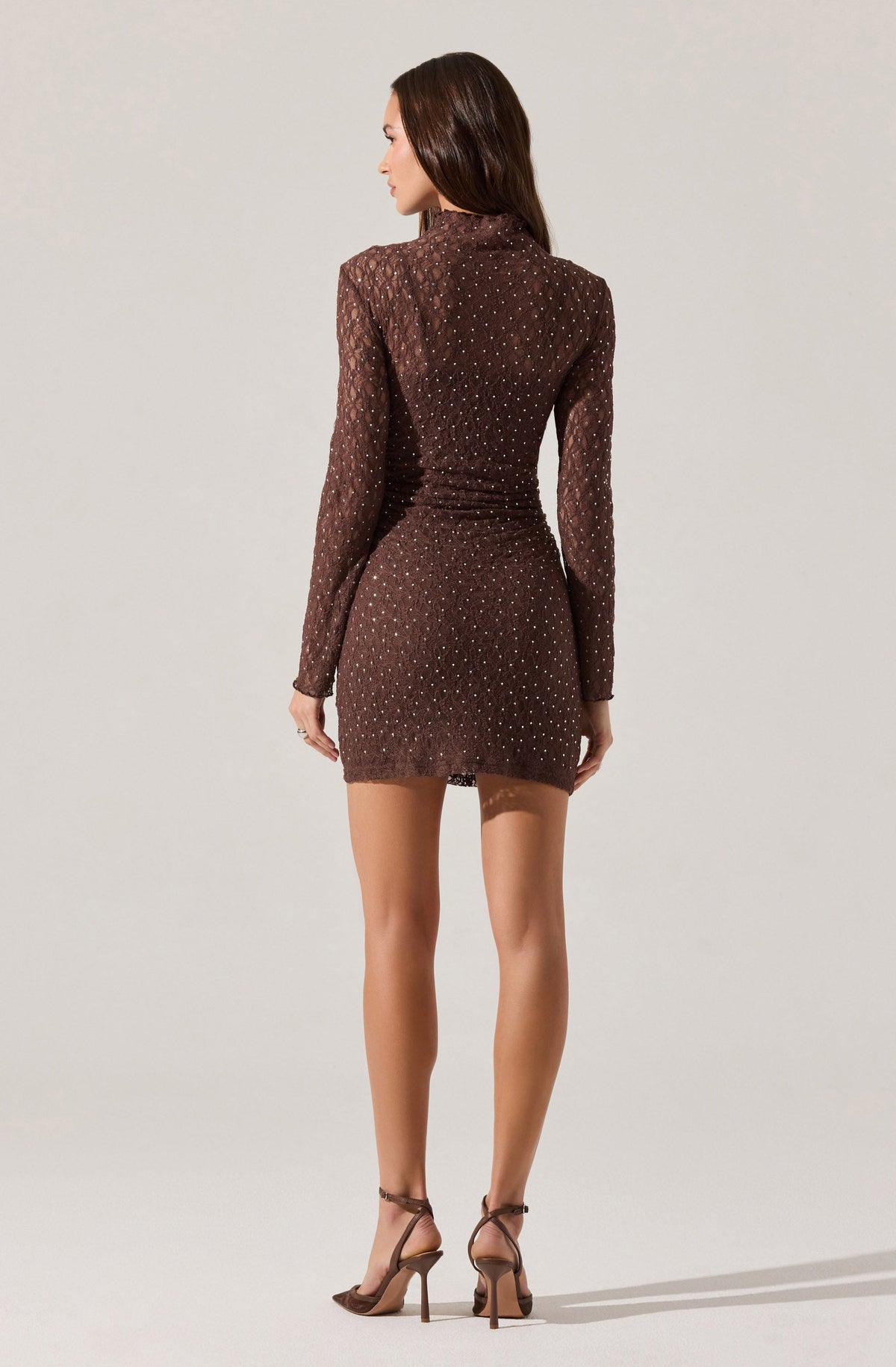 Kourtney Rhinestone Lace Mini Dress