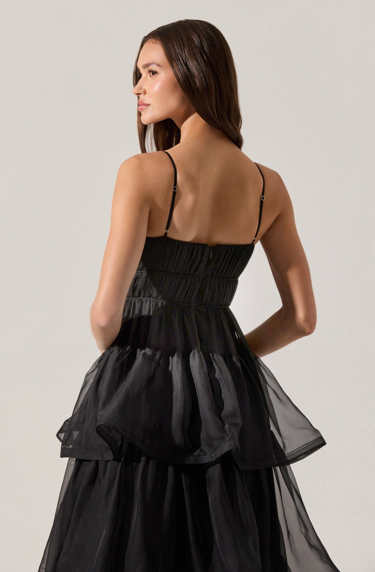 Theiria Pleated Tiered Midi Dress