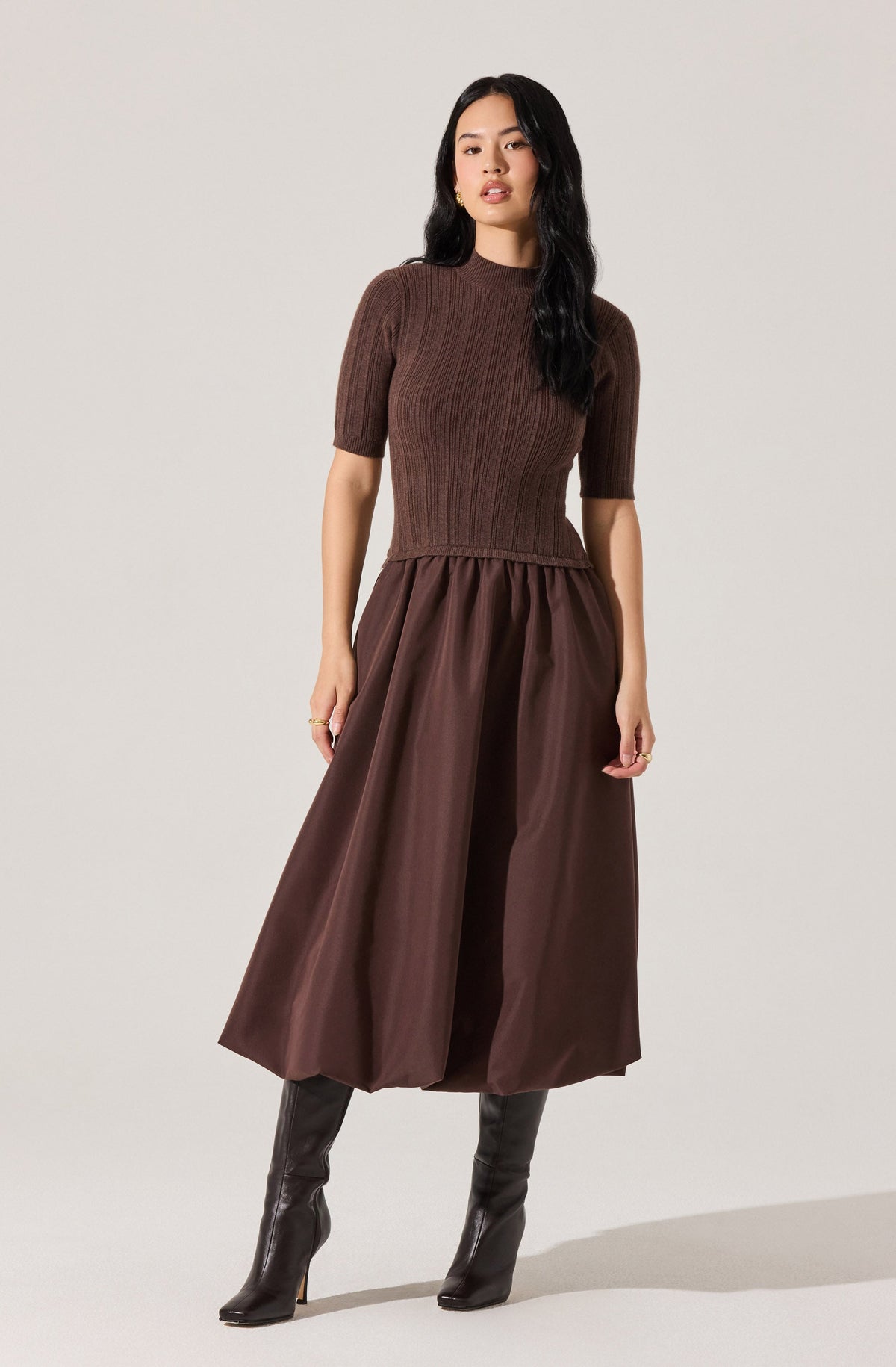 Caerlion Contrast Knit Midi Dress