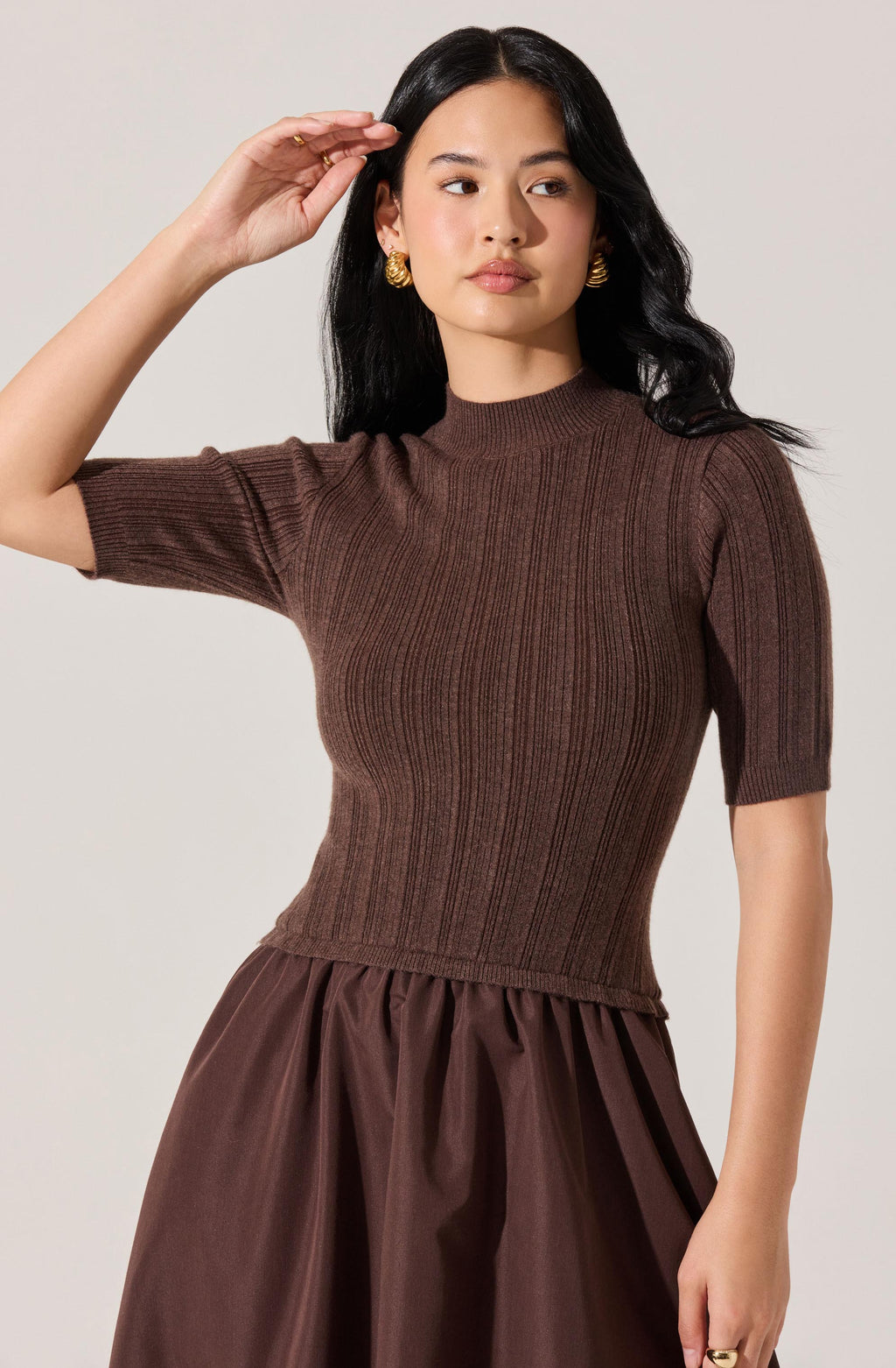 Caerlion Contrast Knit Midi Dress