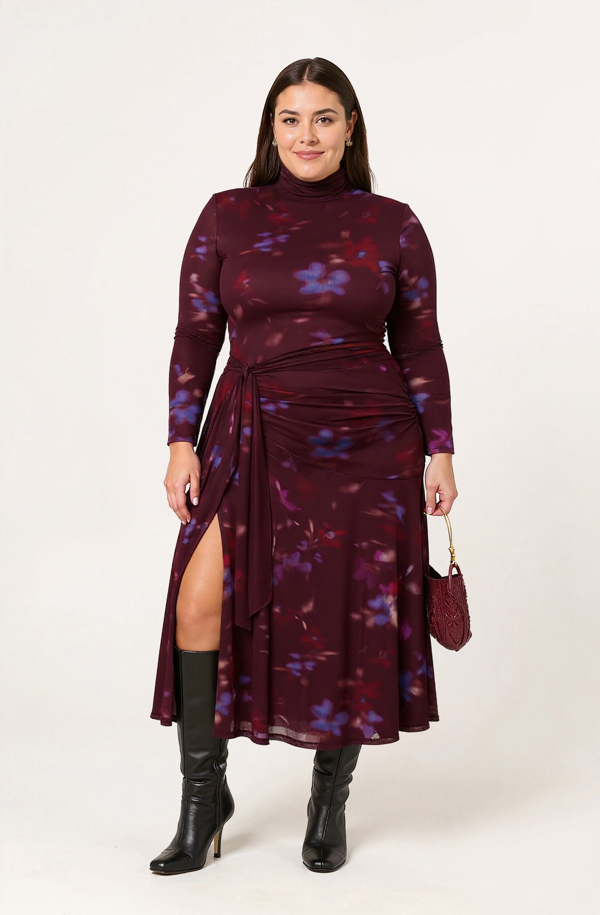 Aubriella Floral Mesh Midi Dress