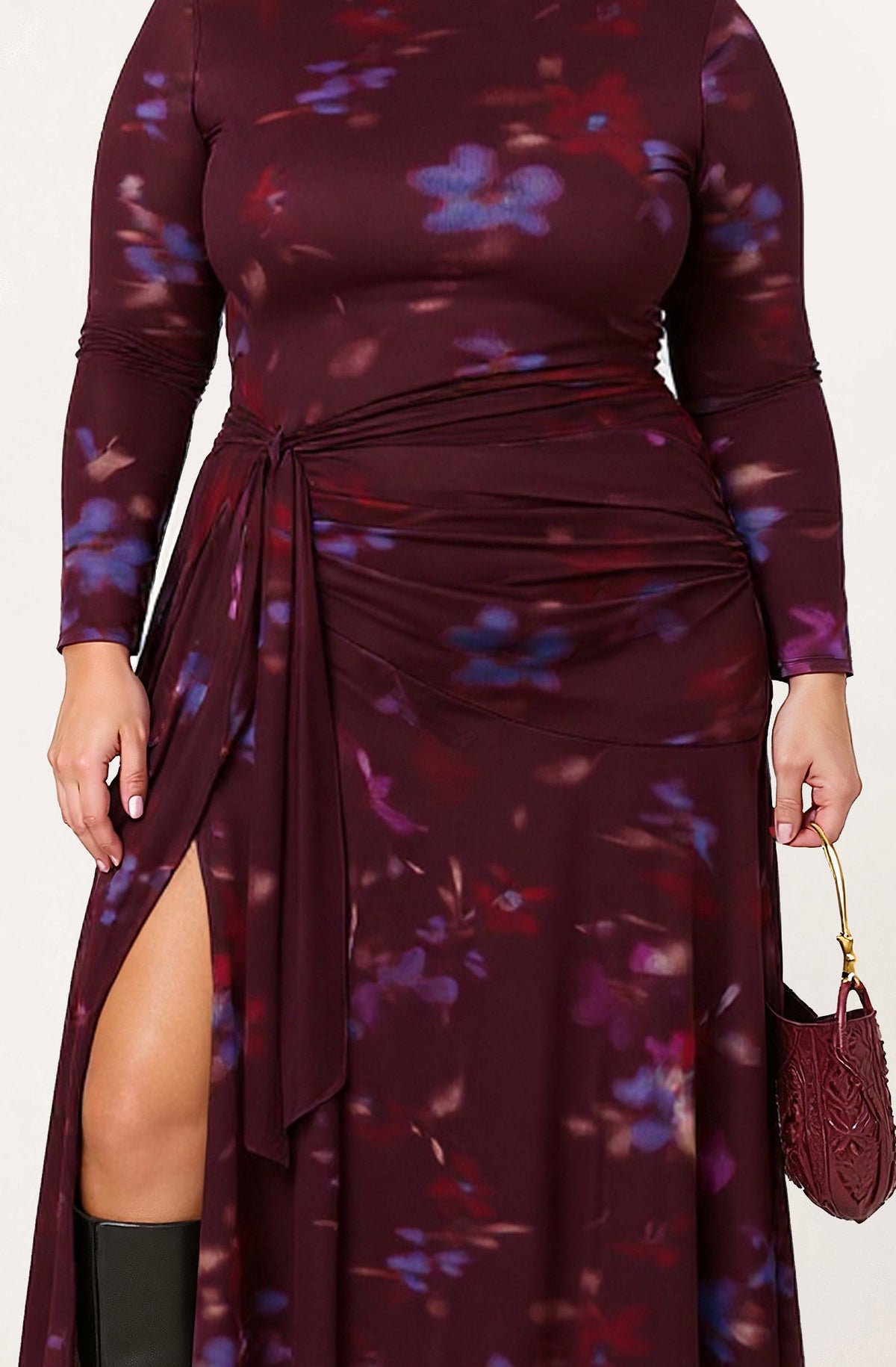 Aubriella Floral Mesh Midi Dress