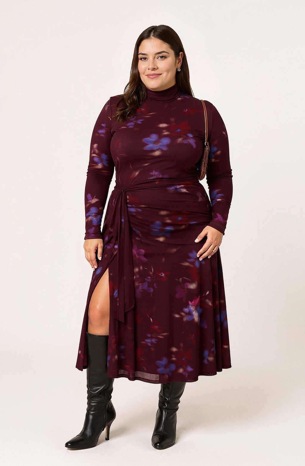 Aubriella Floral Mesh Midi Dress