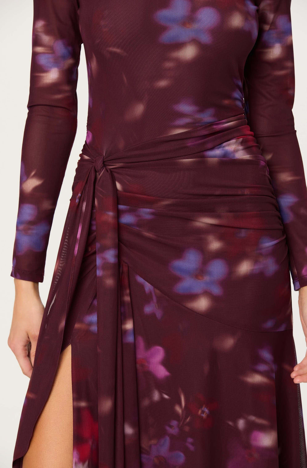 Aubriella Floral Mesh Midi Dress