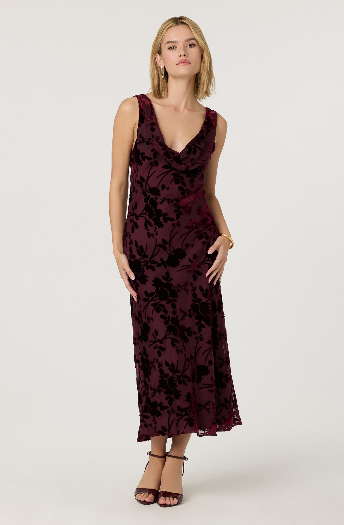 Floris Burnout Floral Maxi Dress