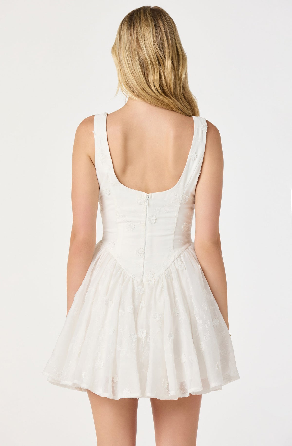 Reina Embroidered Floral Mini Dress