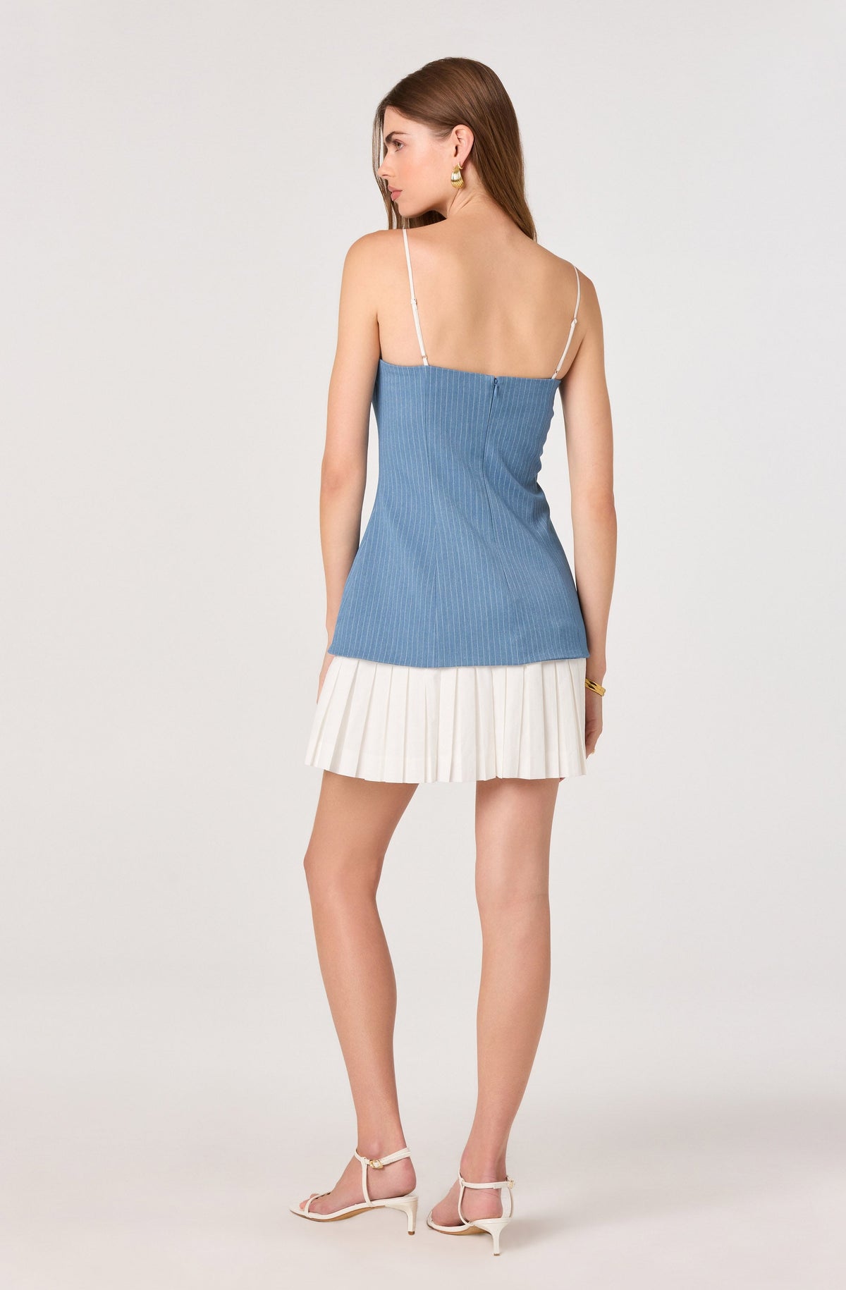 Amren Mixed Media Denim Mini Dress