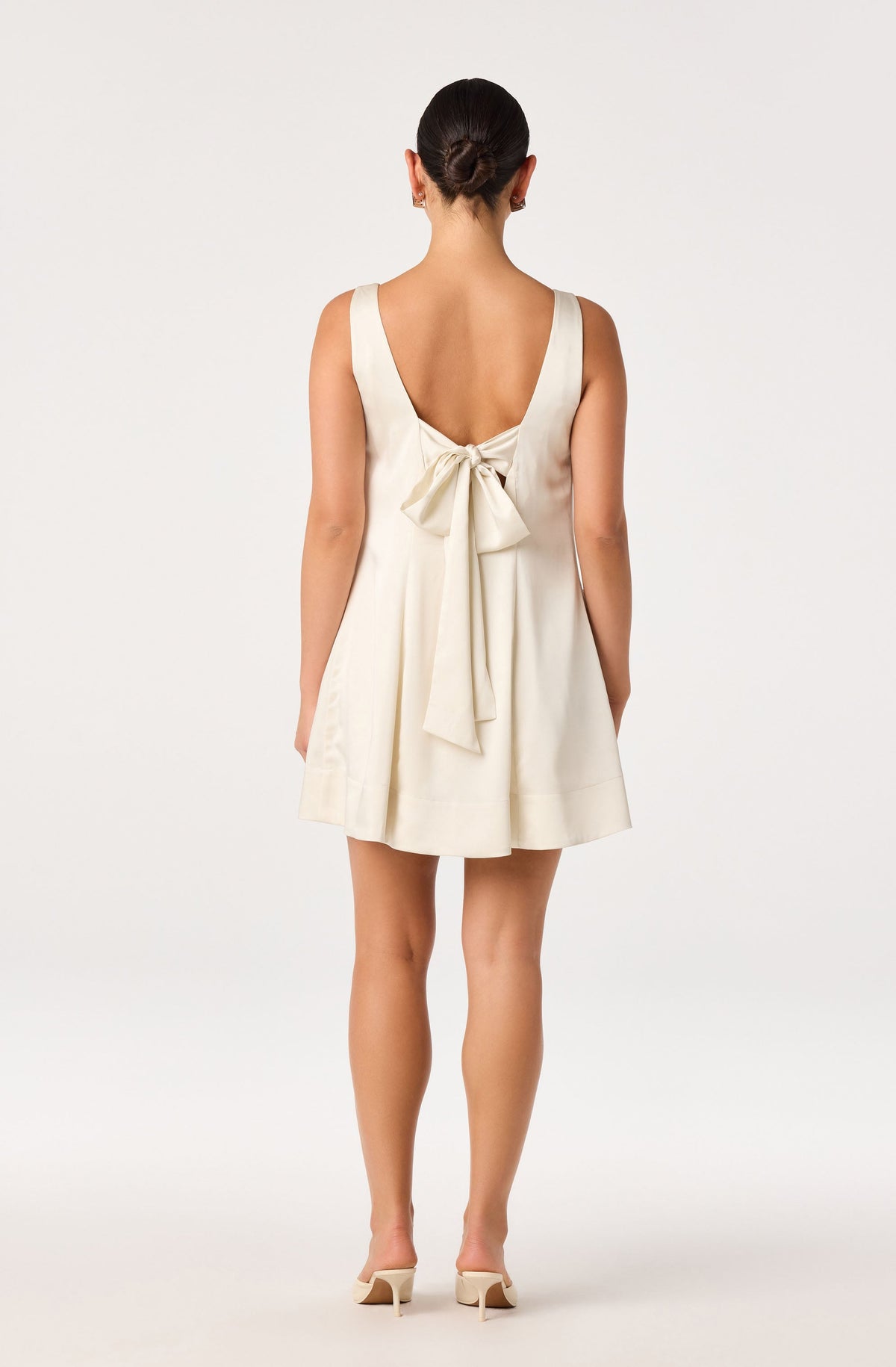 Ryan Beaded Applique Satin Mini Dress