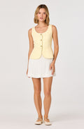 Sheridan Tweed Vest Mixed Media Mini Dress