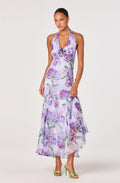 Yasmeen Floral Halter Godet Maxi Dress