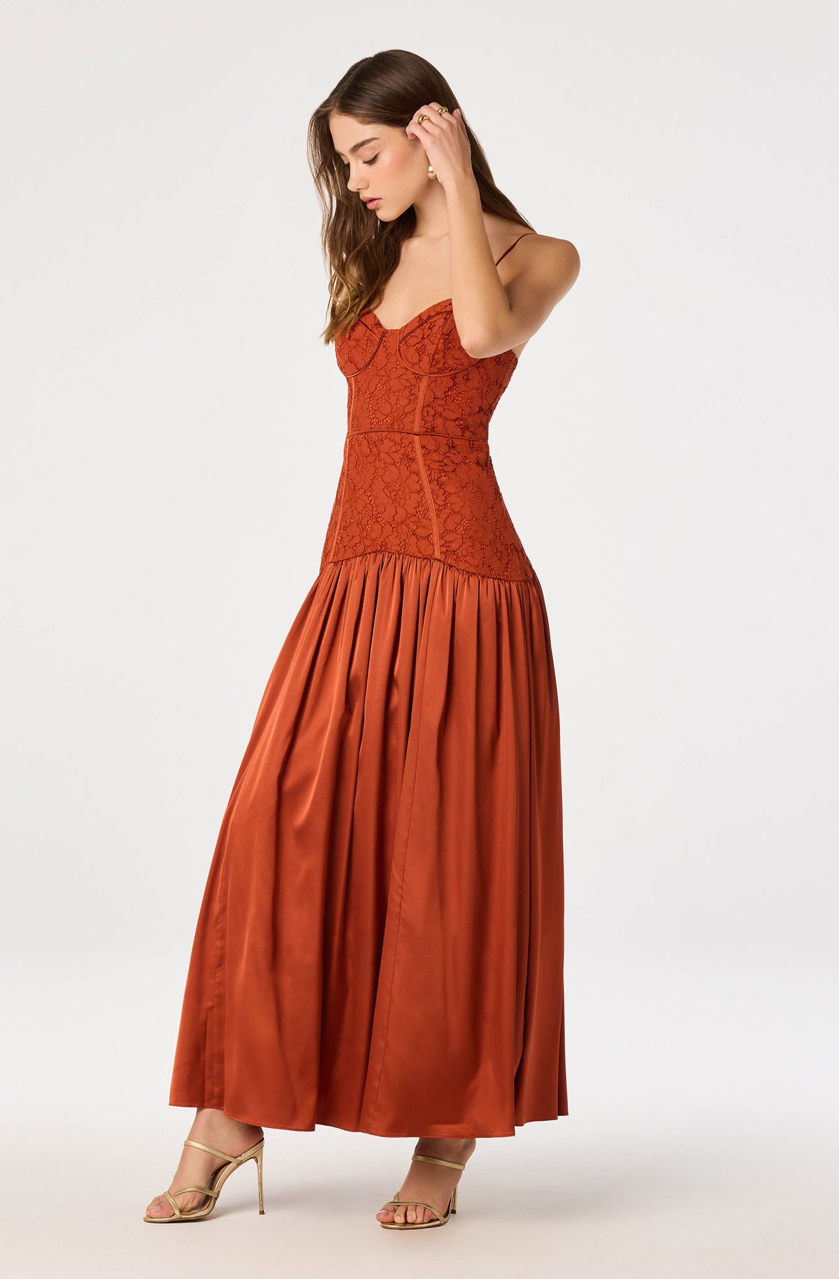 Kaylani Lace Bustier Maxi Dress
