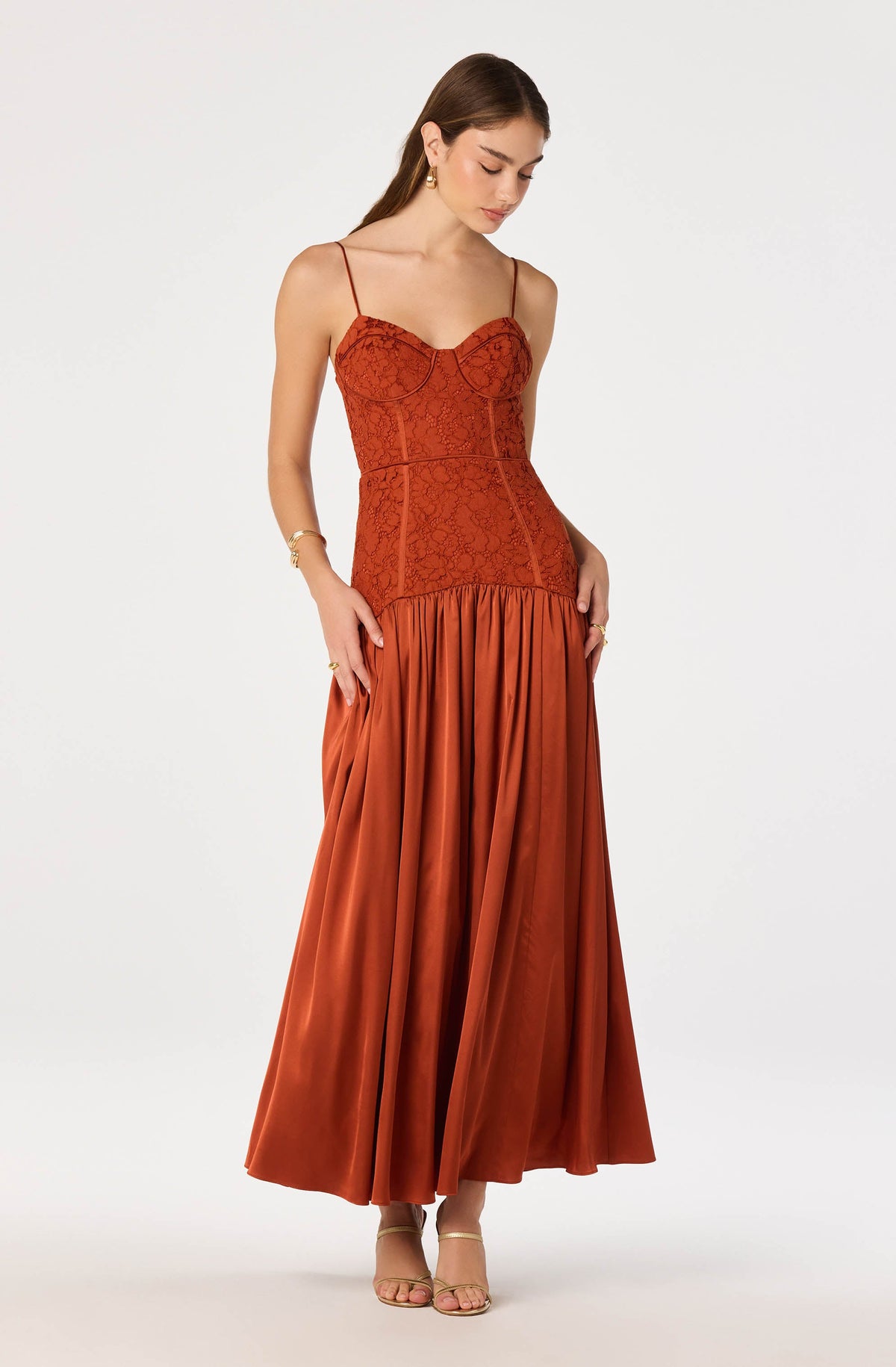Kaylani Lace Bustier Maxi Dress