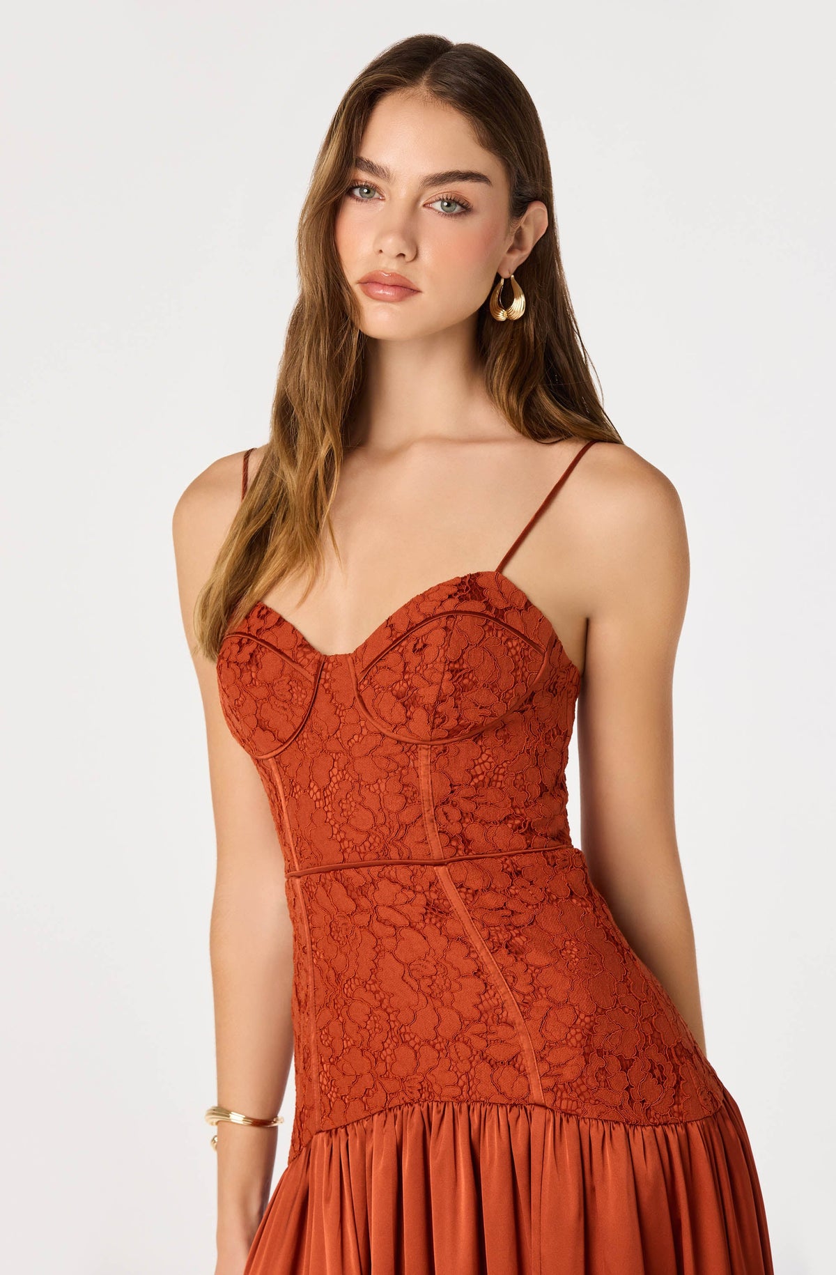Kaylani Lace Bustier Maxi Dress