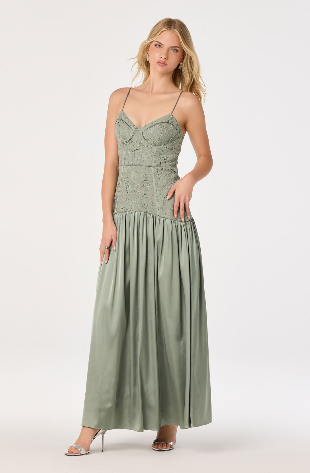 Kaylani Lace Bustier Maxi Dress