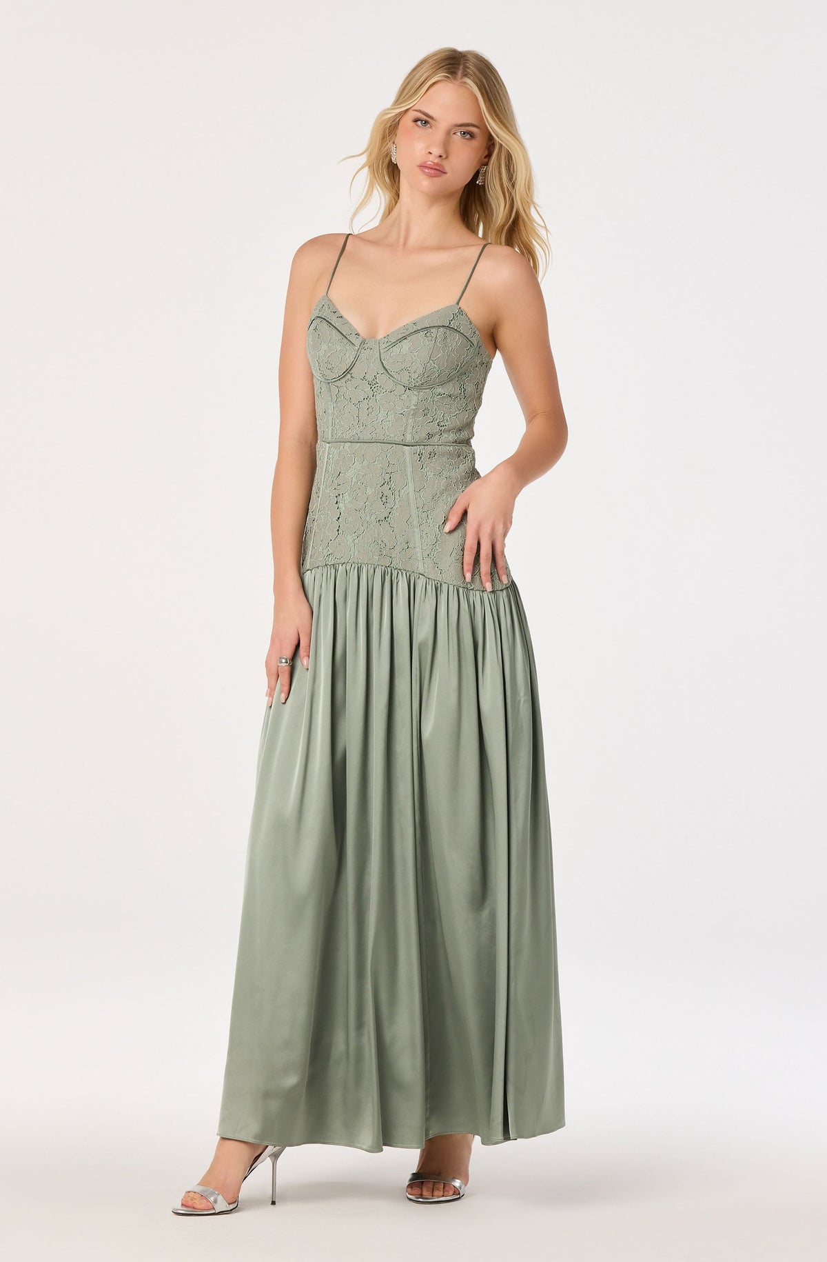 Kaylani Lace Bustier Maxi Dress
