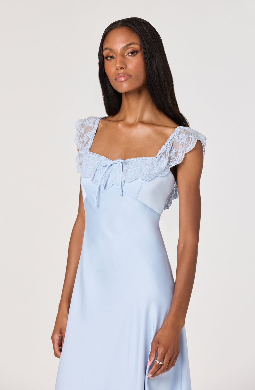 Makiya Lace Strap Empire Waist Midi Dress