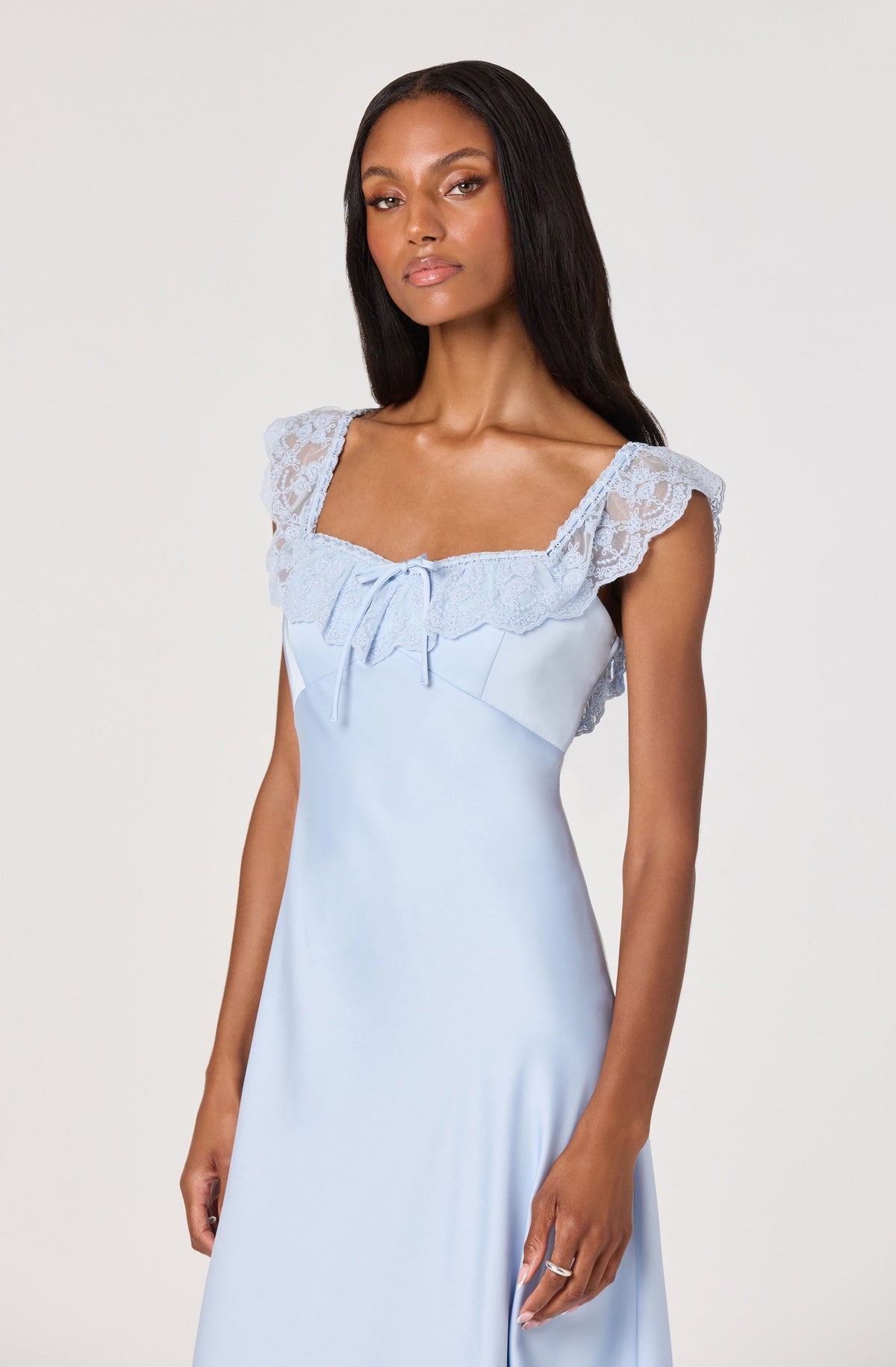 Makiya Lace Strap Empire Waist Midi Dress