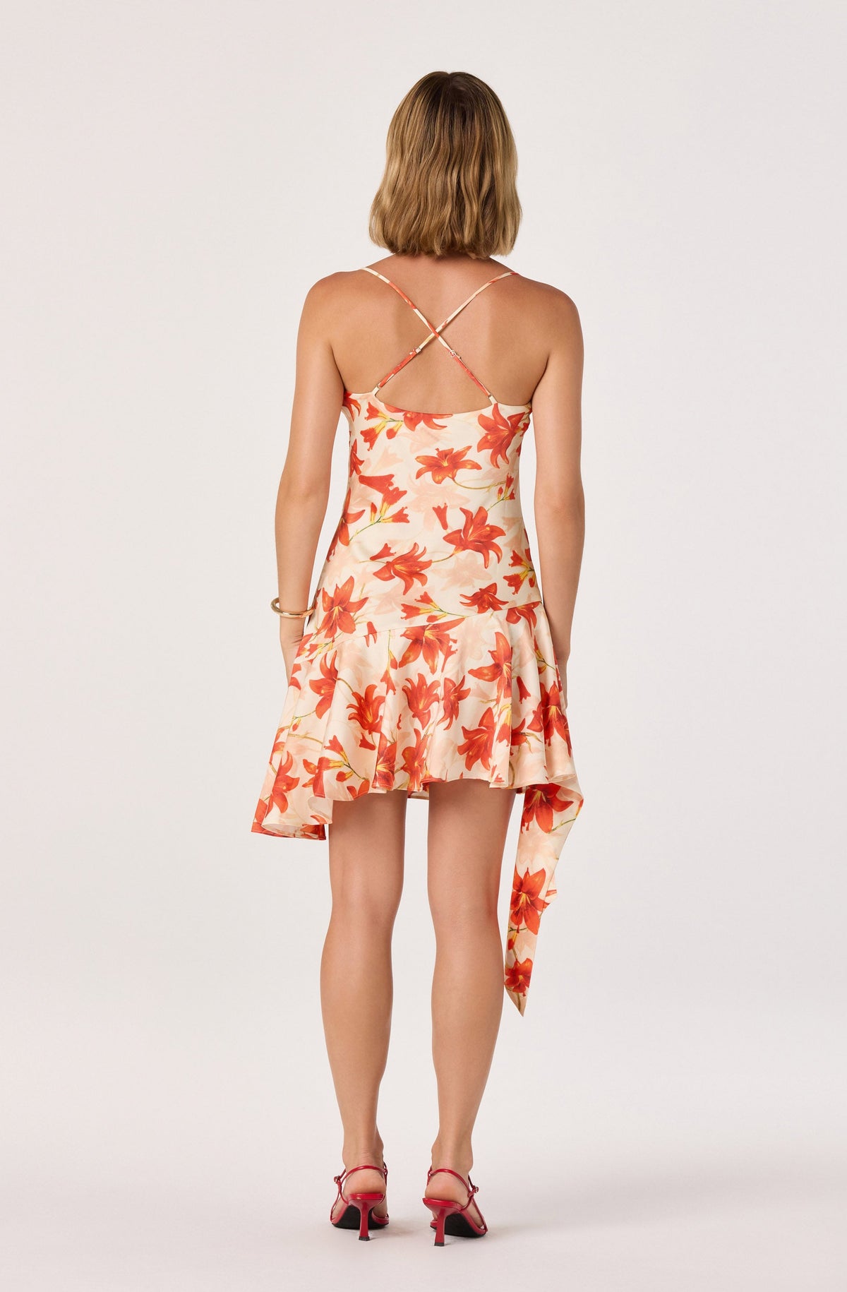 Paloma Cowl Neck Asymmetric Mini Dress