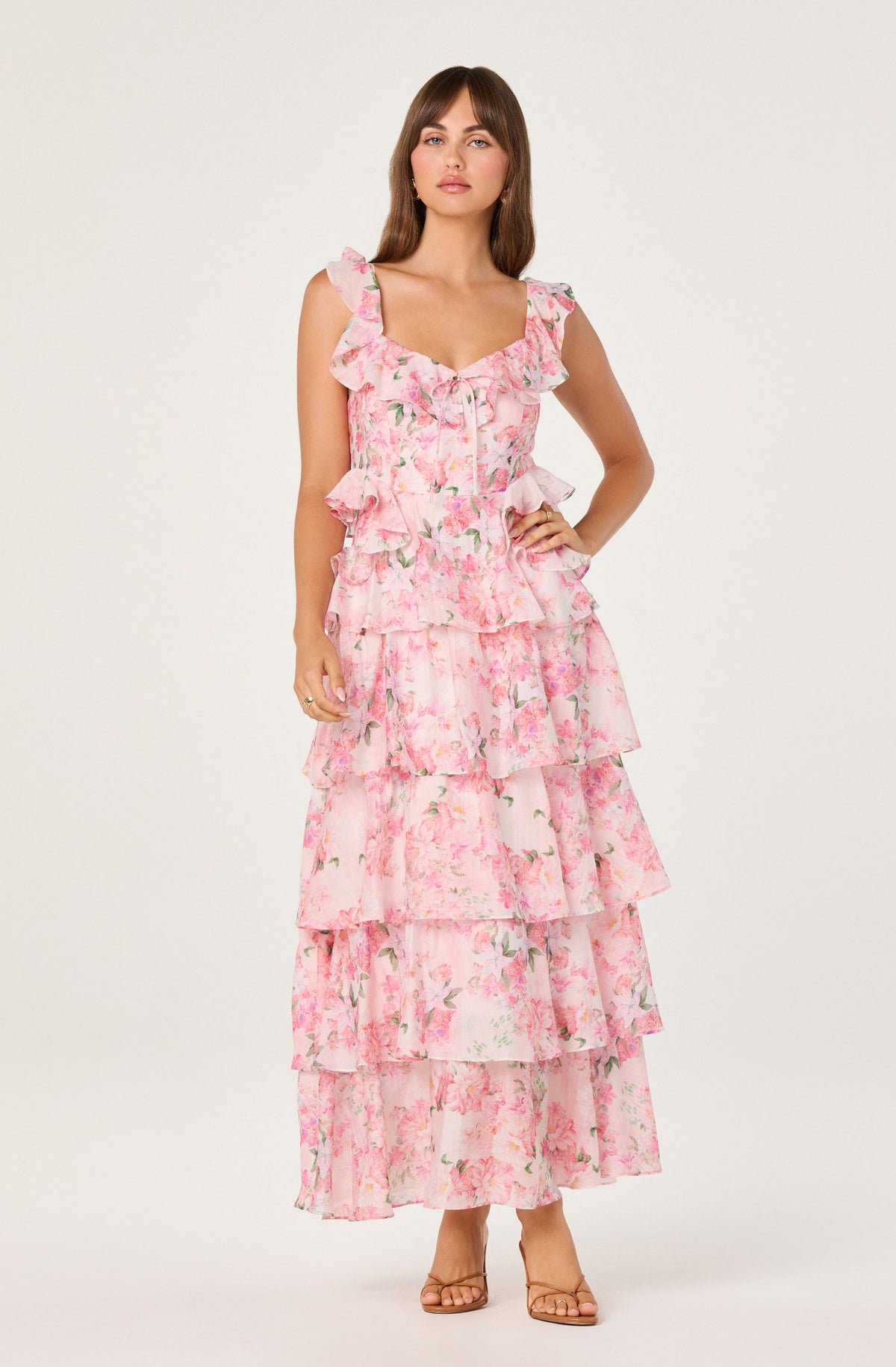 Adessa Floral Ruffle Tiered Maxi Dress