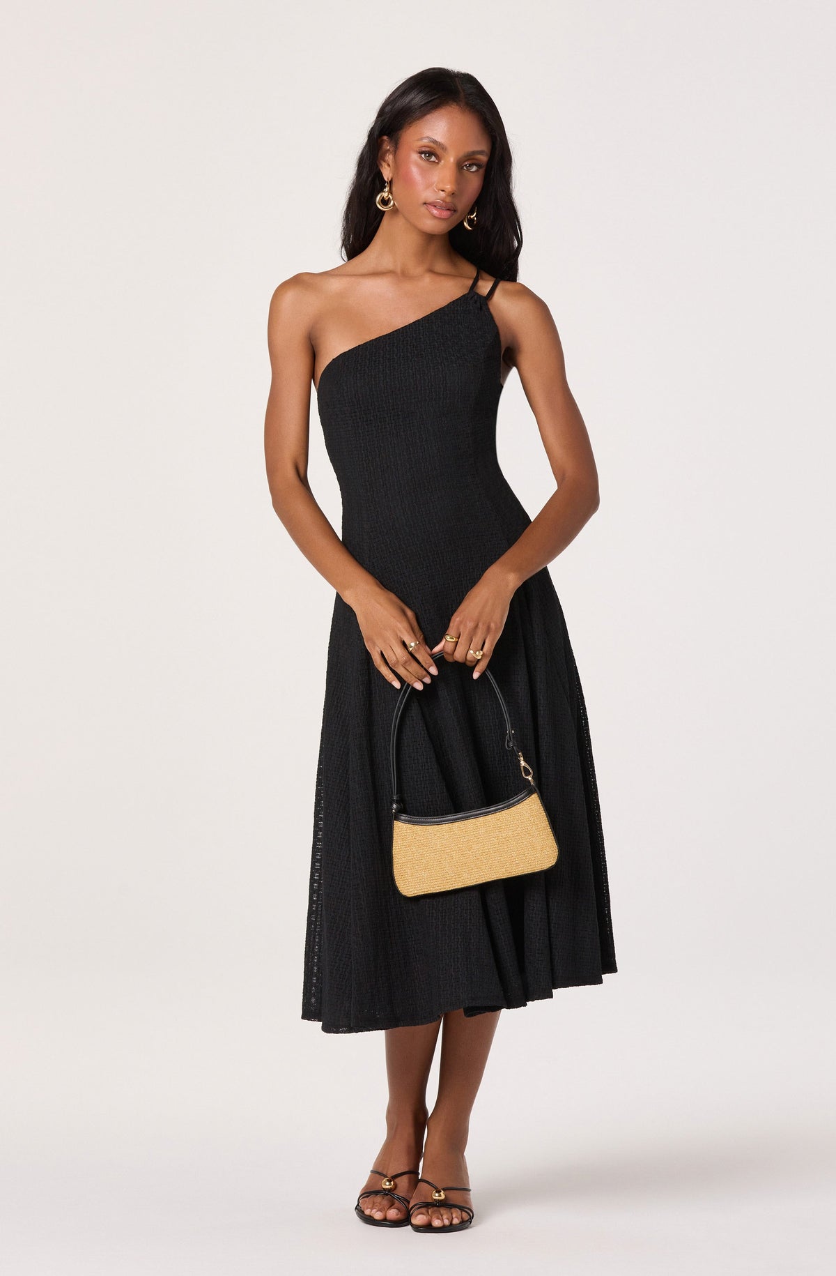 Nola One-Shoulder Knit Midi Dress