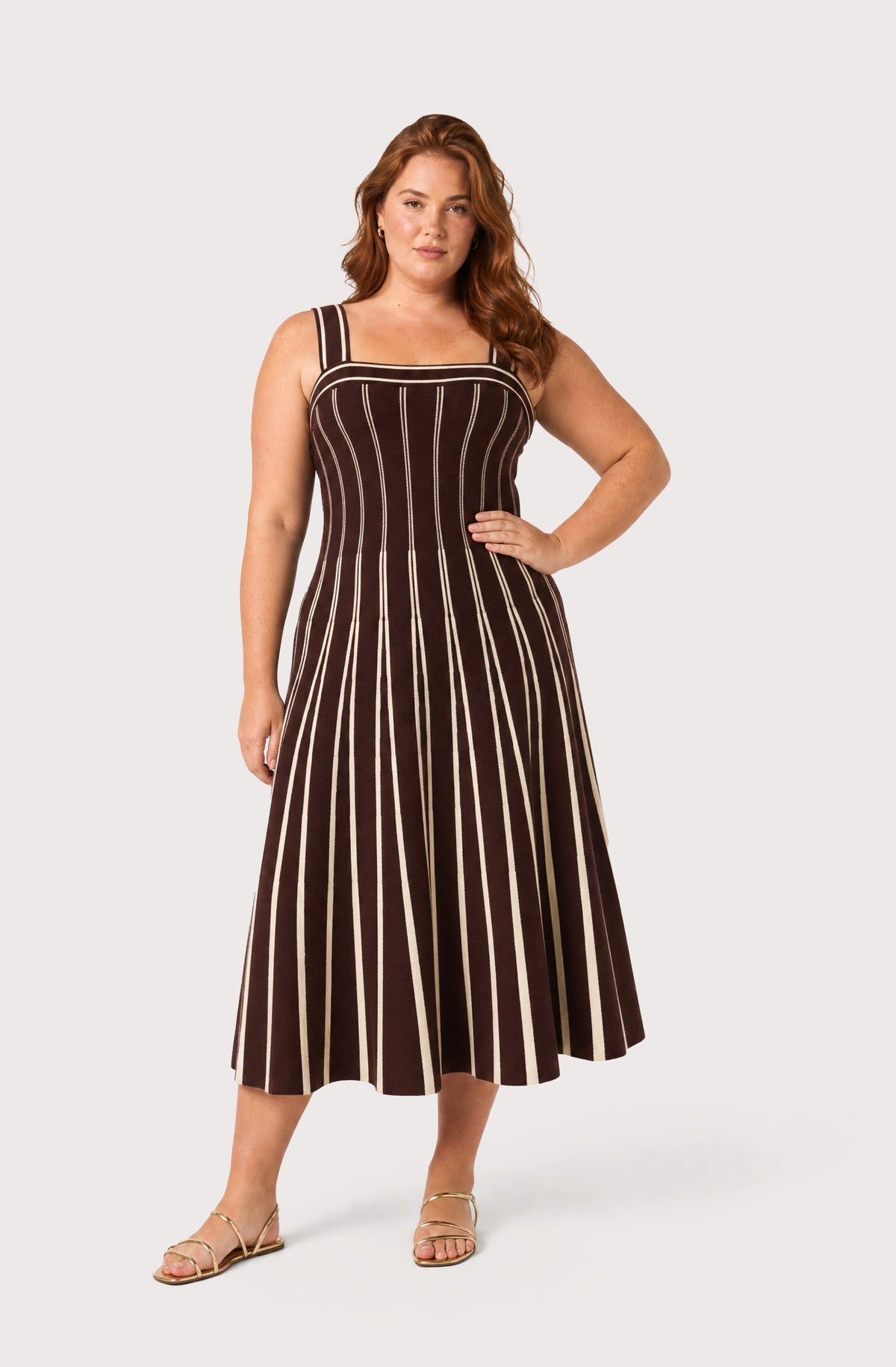 Marlen Striped Knit Maxi Dress