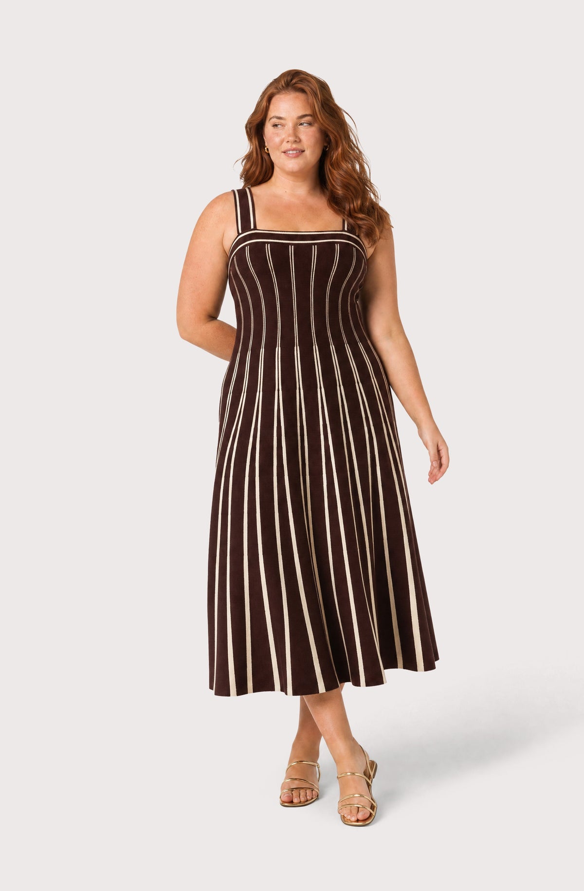 Marlen Striped Knit Maxi Dress