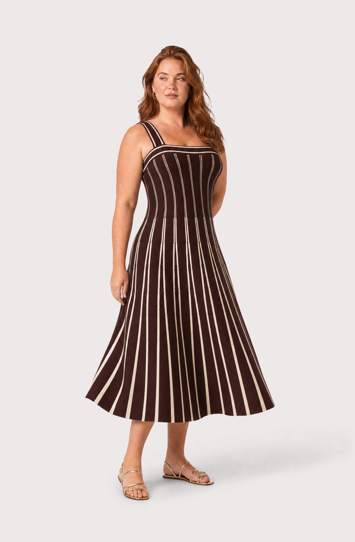 Marlen Striped Knit Maxi Dress
