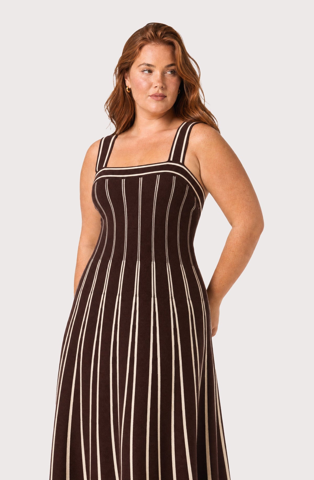 Marlen Striped Knit Maxi Dress