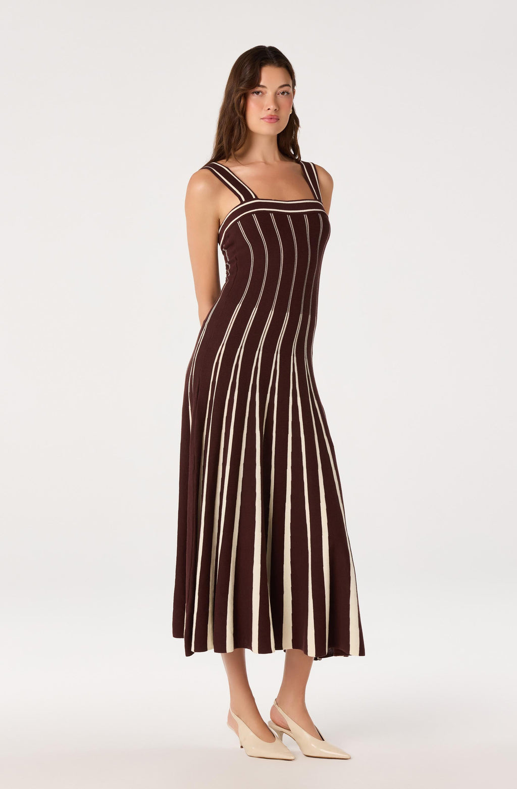 Marlen Striped Knit Maxi Dress
